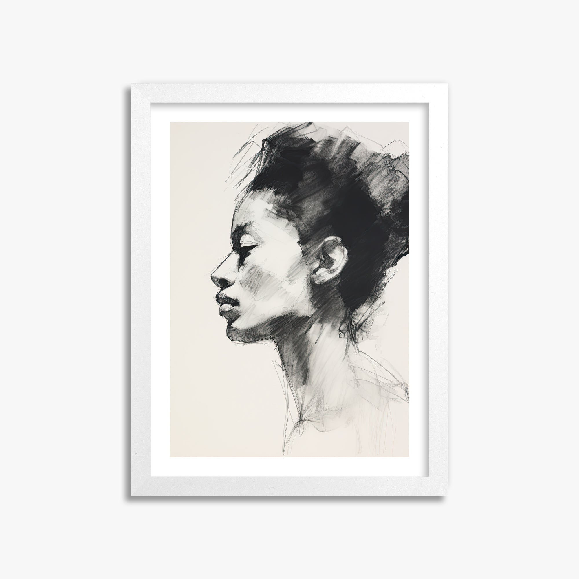 Pensive Silhouette, 30x40cm Whitek Framed Art Reproduction