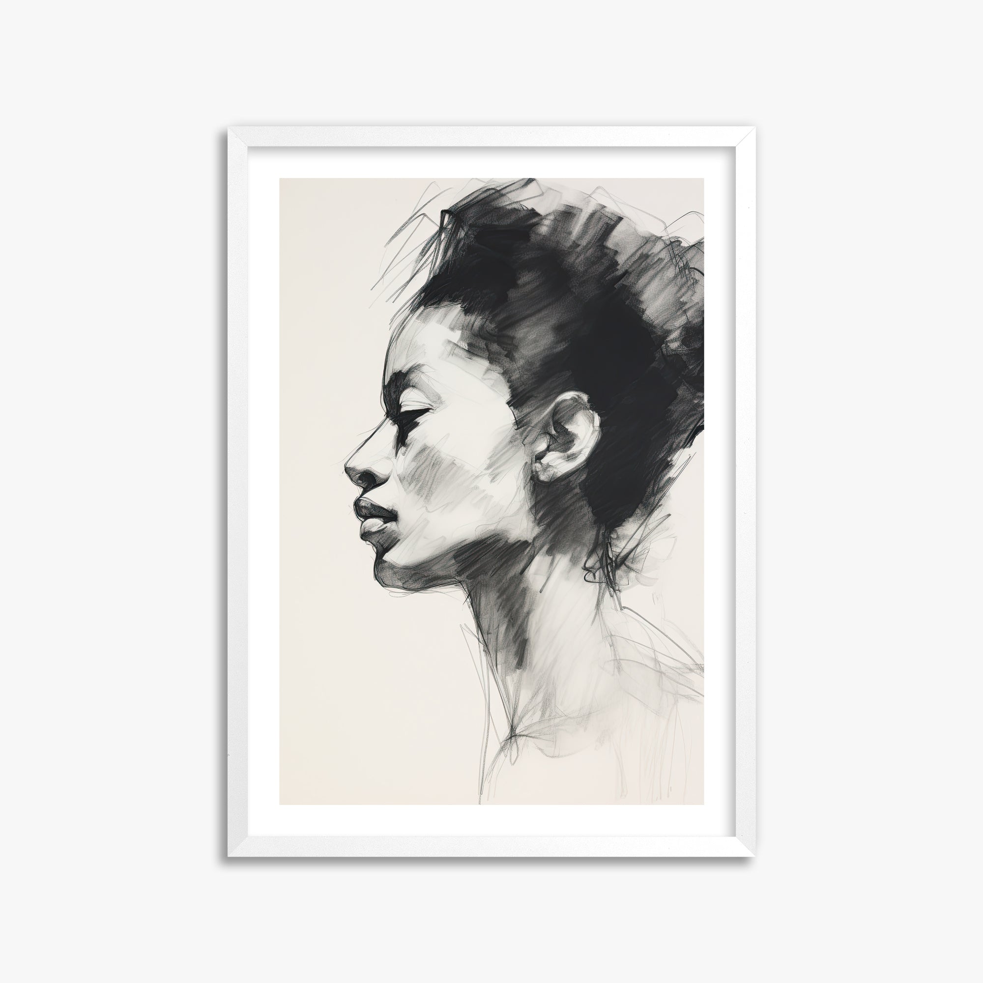 Pensive Silhouette, 50x70cm Whitek Framed Art Reproduction