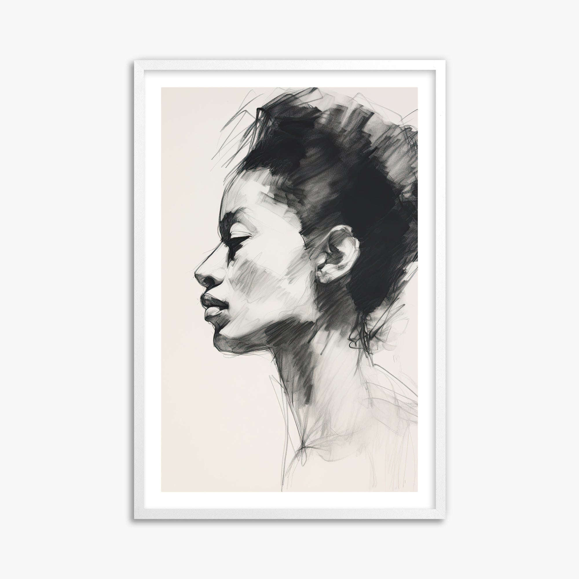 Pensive Silhouette, 61x91cm Whitek Framed Art Reproduction