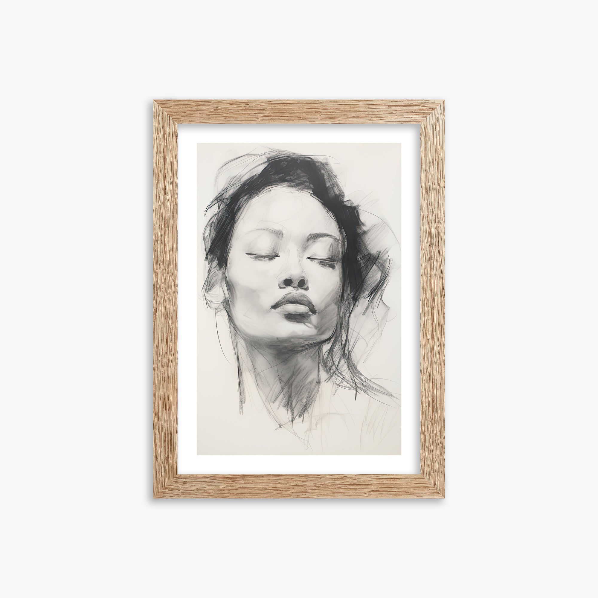 Tranquil Essence, 21x30cm Framed Art Reproduction With Raw Oak Frame
