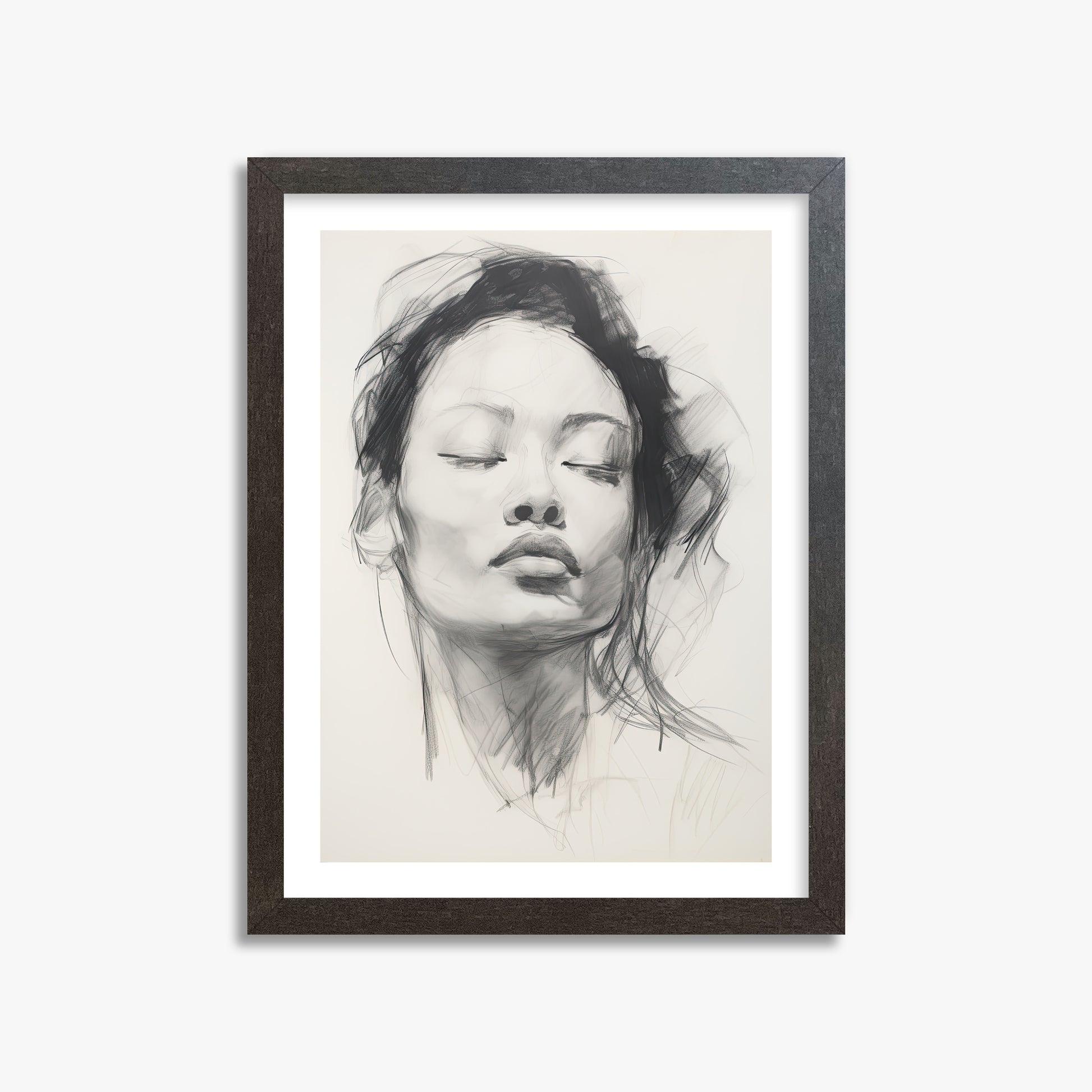 Tranquil Essence, 30x40cm Framed Art Reproduction With Espresso Frame
