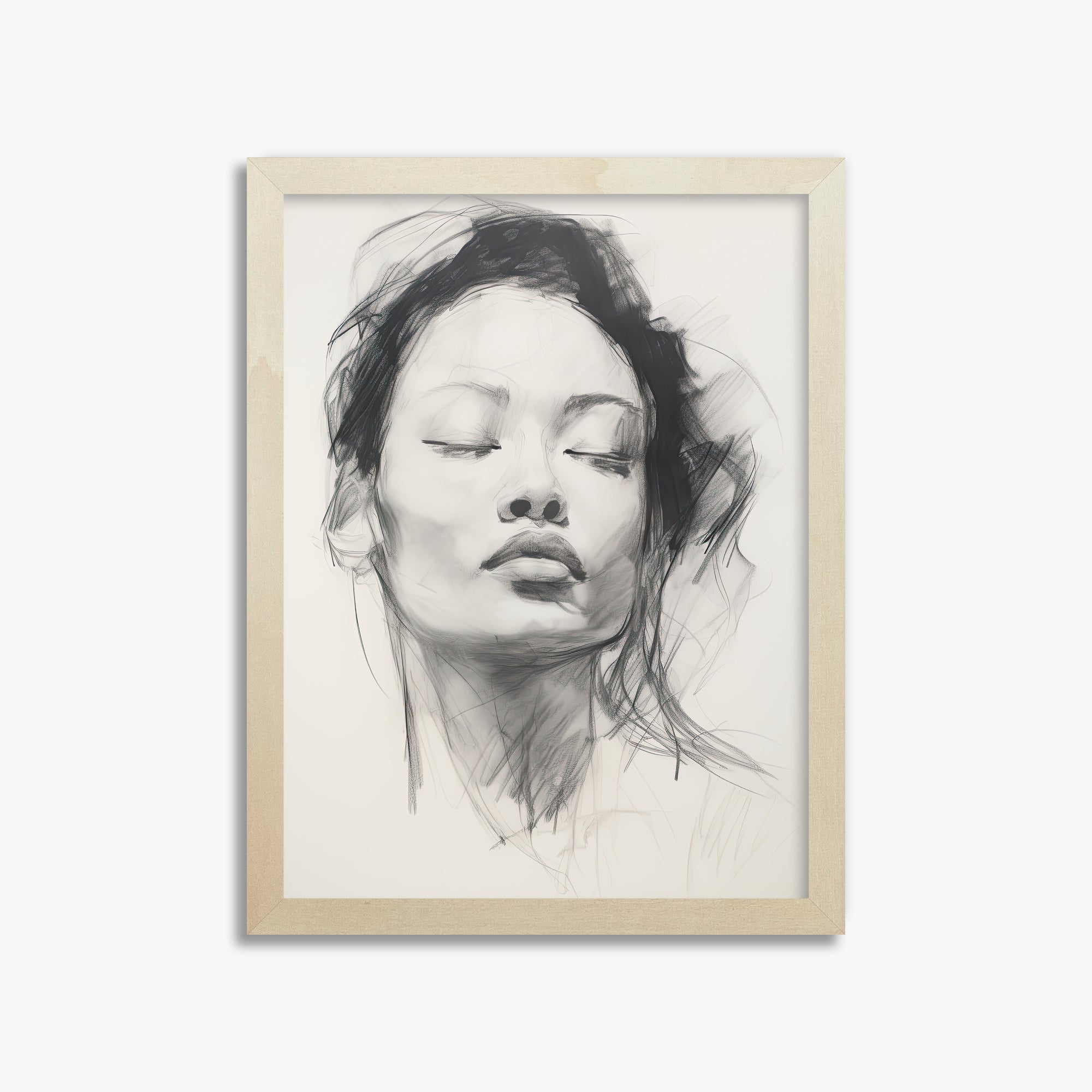 Tranquil Essence, 30x40cm Framed Art Reproduction With Lime Wood Frame