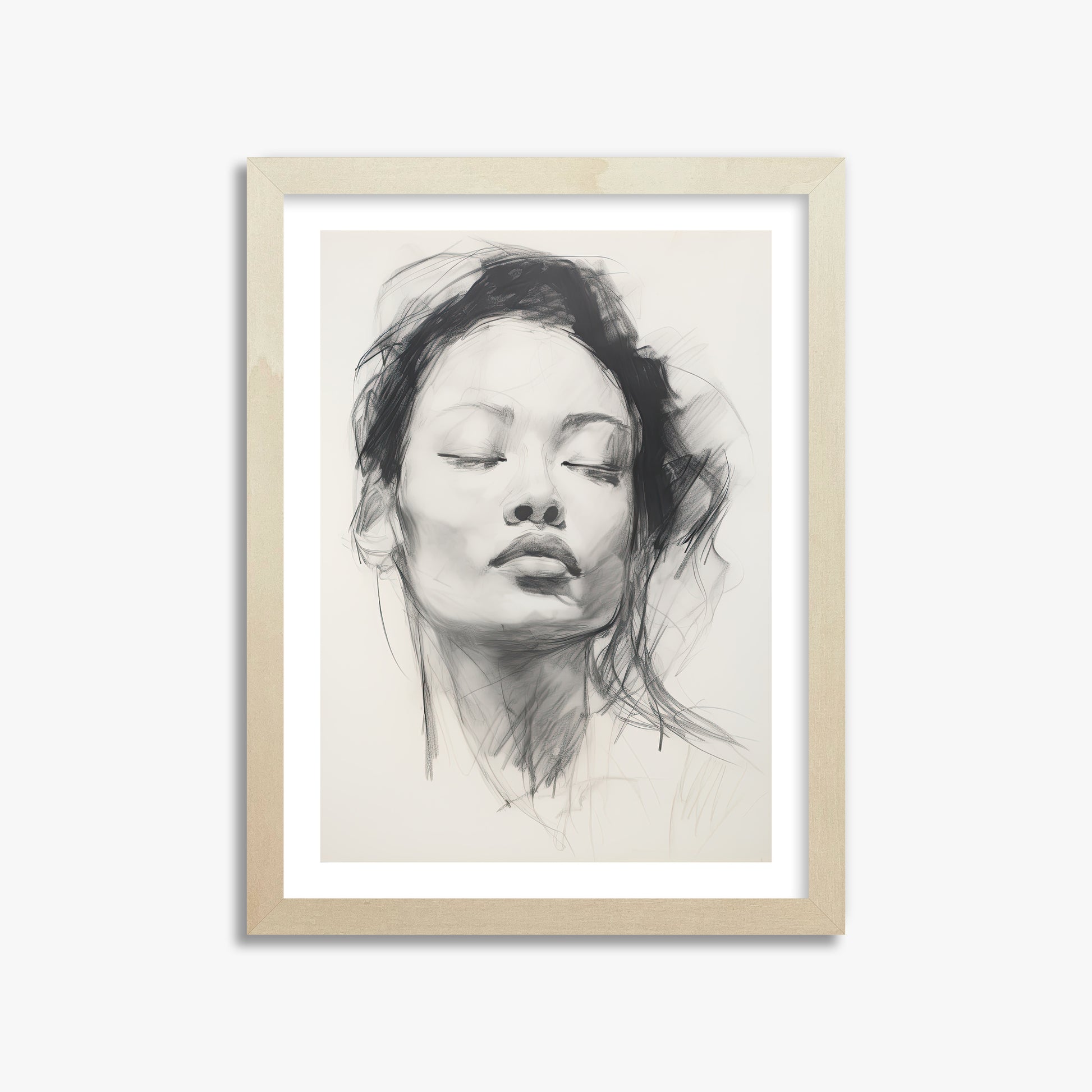 Tranquil Essence, 30x40cm Framed Art Reproduction With Lime Wood Frame