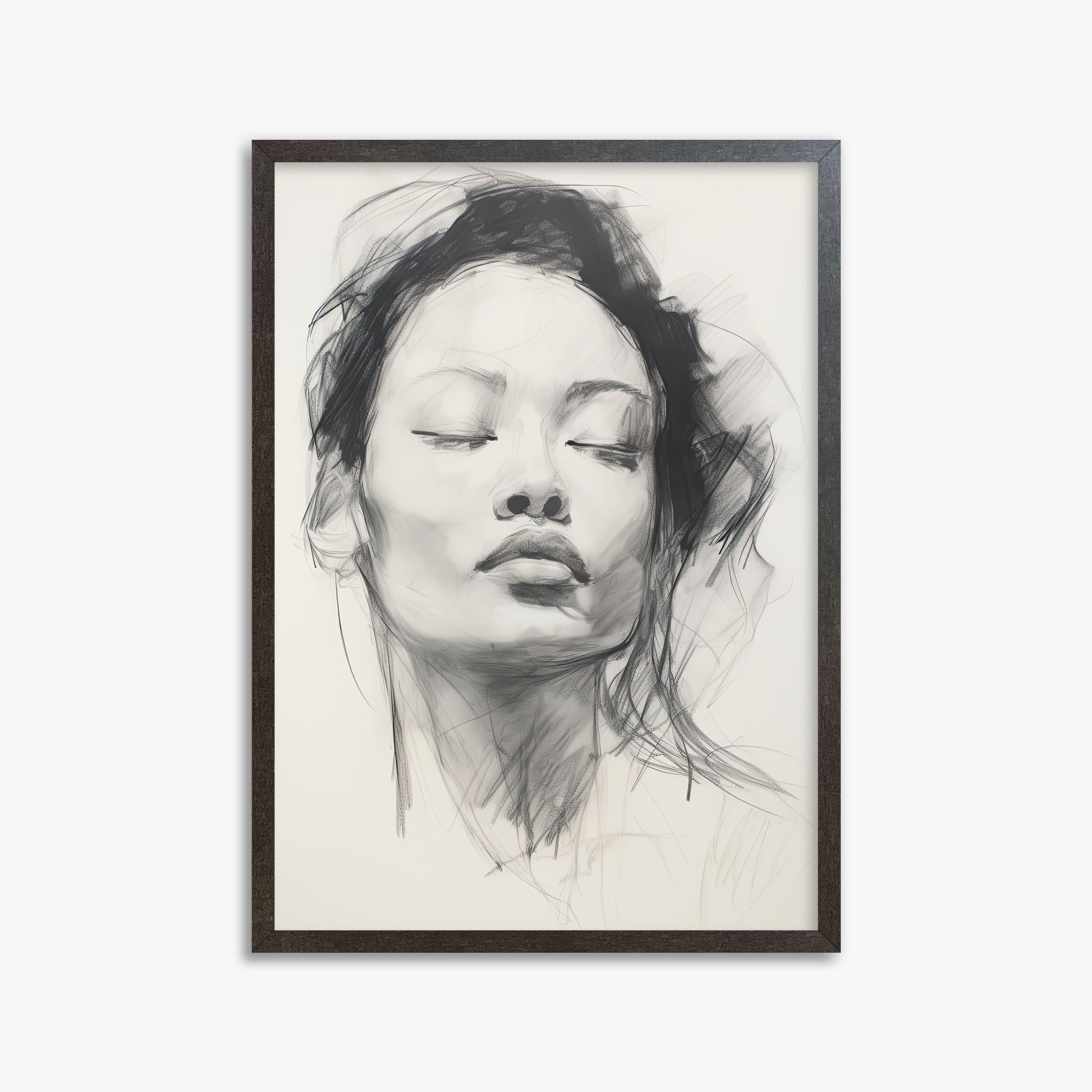 Tranquil Essence, 50x70cm Framed Art Reproduction With Espresso Frame