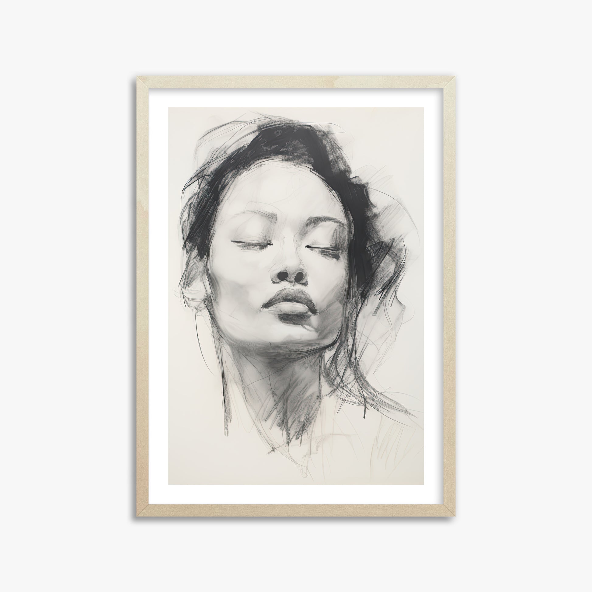 Tranquil Essence, 50x70cm Framed Art Reproduction With Lime Wood Frame