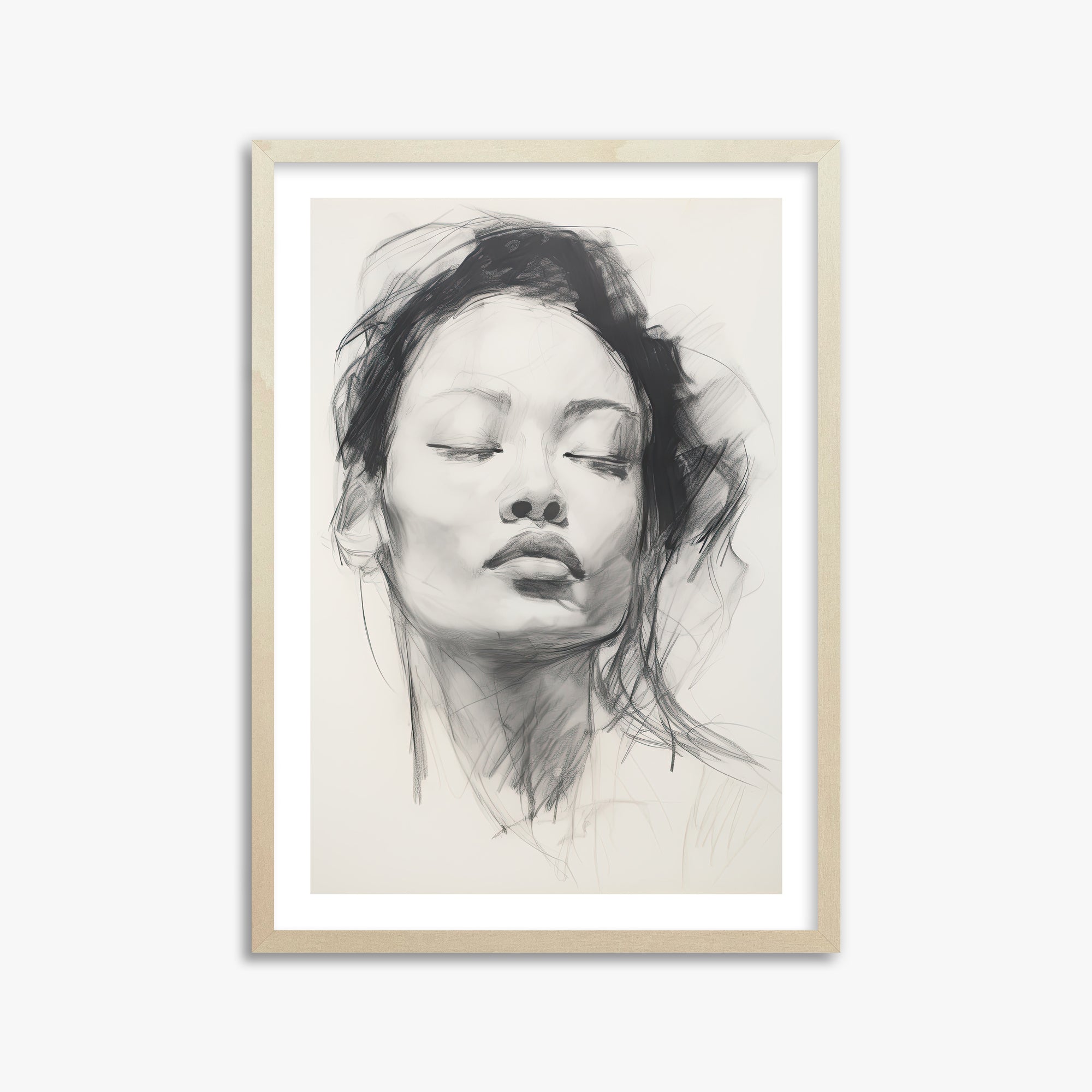 Tranquil Essence, 50x70cm Framed Art Reproduction With Lime Wood Frame