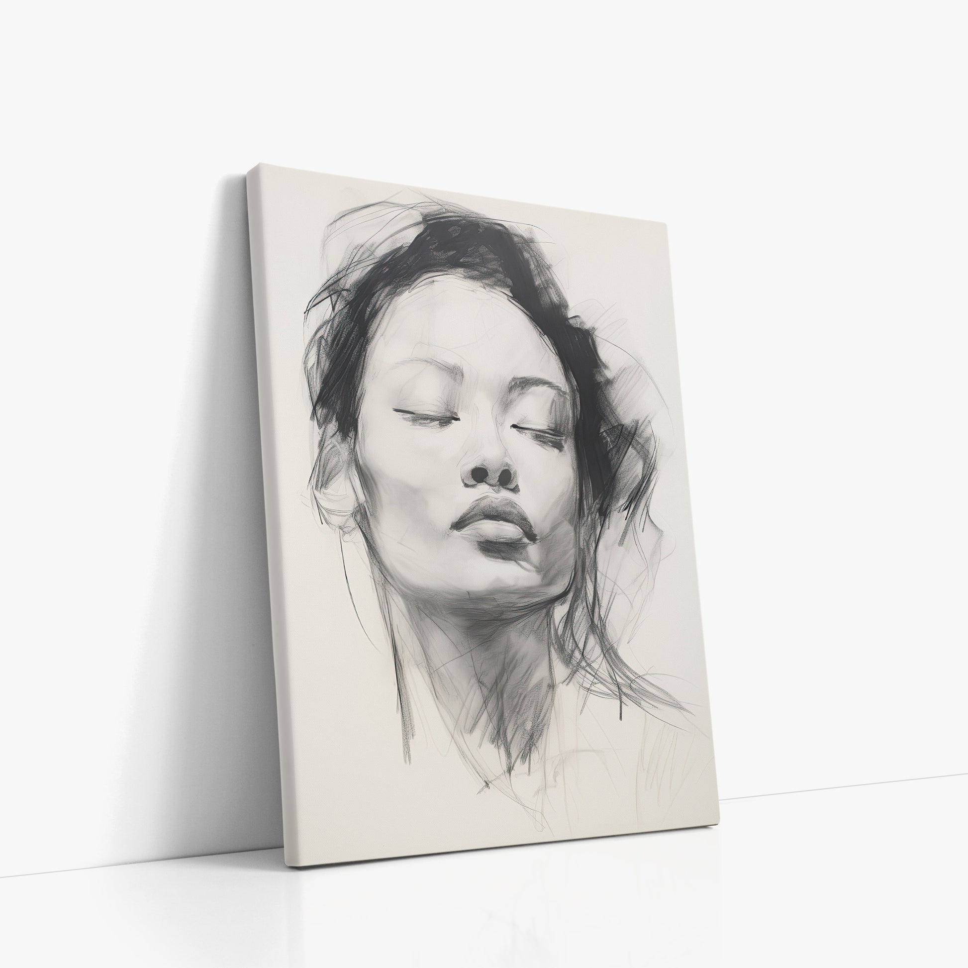 Tranquil Essence, 50x70cm Satin Canvas Art Reproduction Left Angle