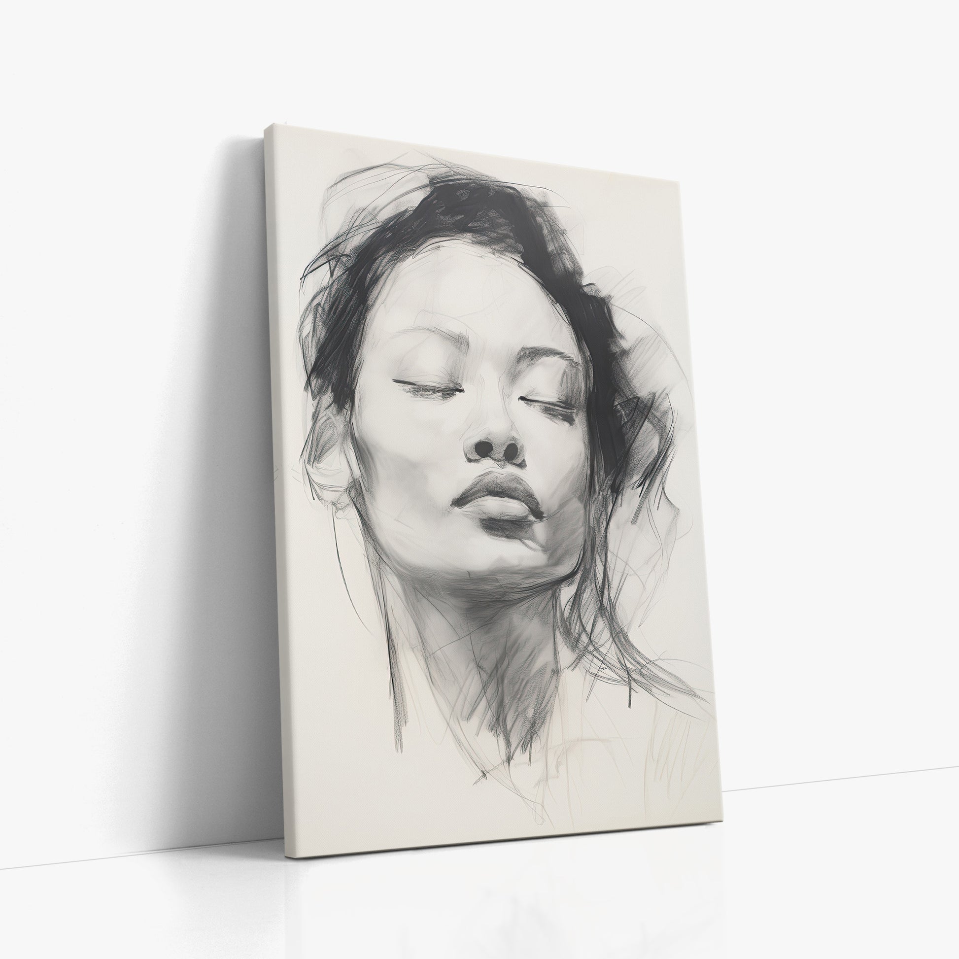 Tranquil Essence, 60x90cm Satin Canvas Art Reproduction Left Angle