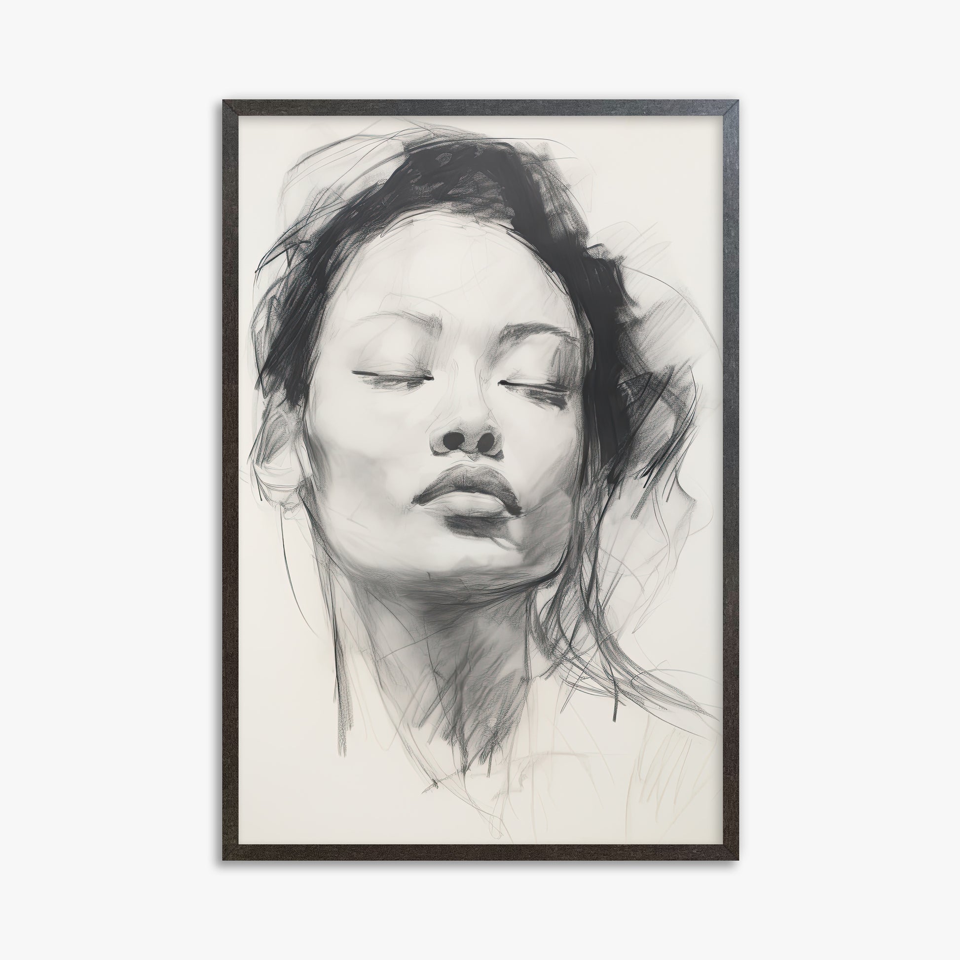 Tranquil Essence, 61x91cm Framed Art Reproduction With Espresso Frame