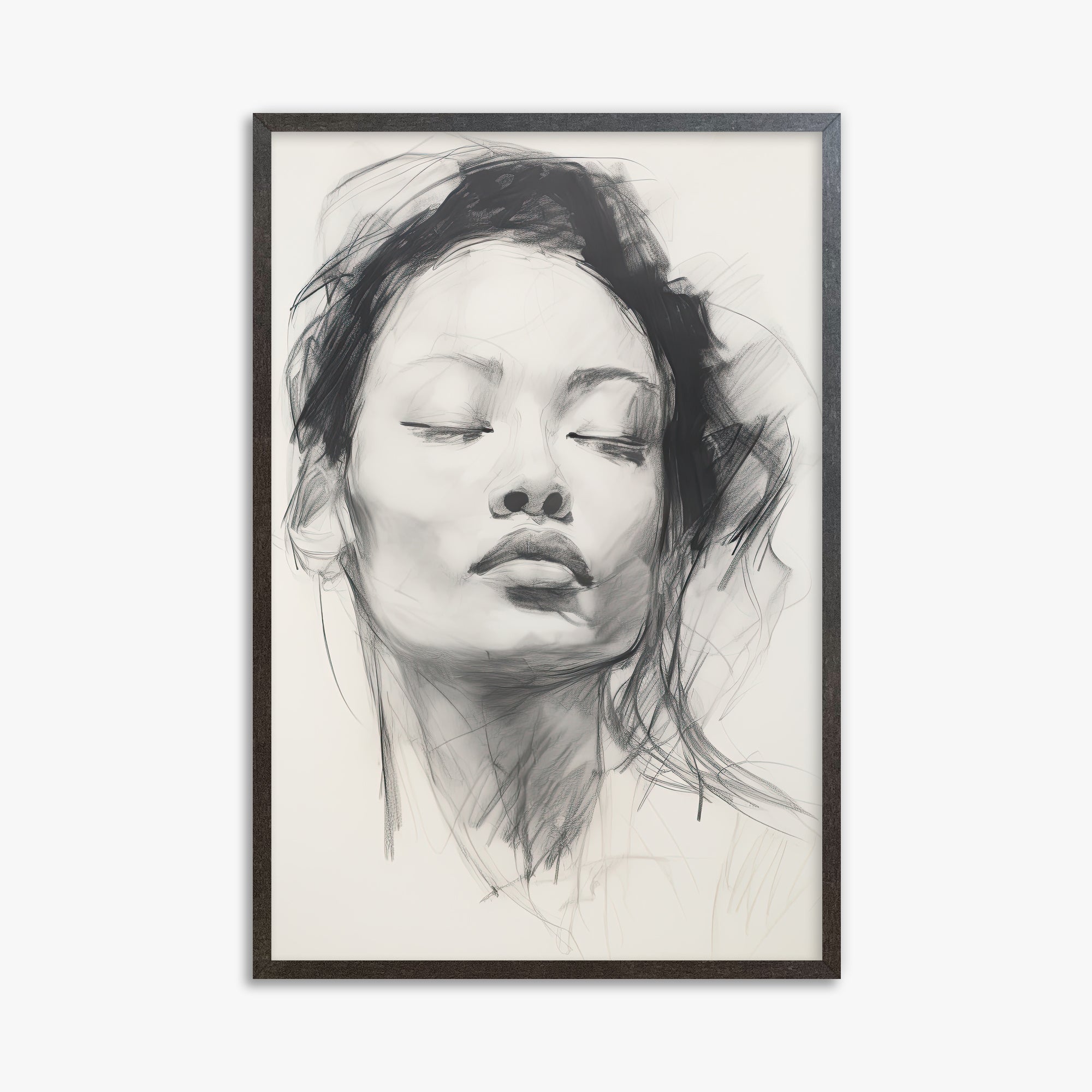 Tranquil Essence, 61x91cm Framed Art Reproduction With Espresso Frame