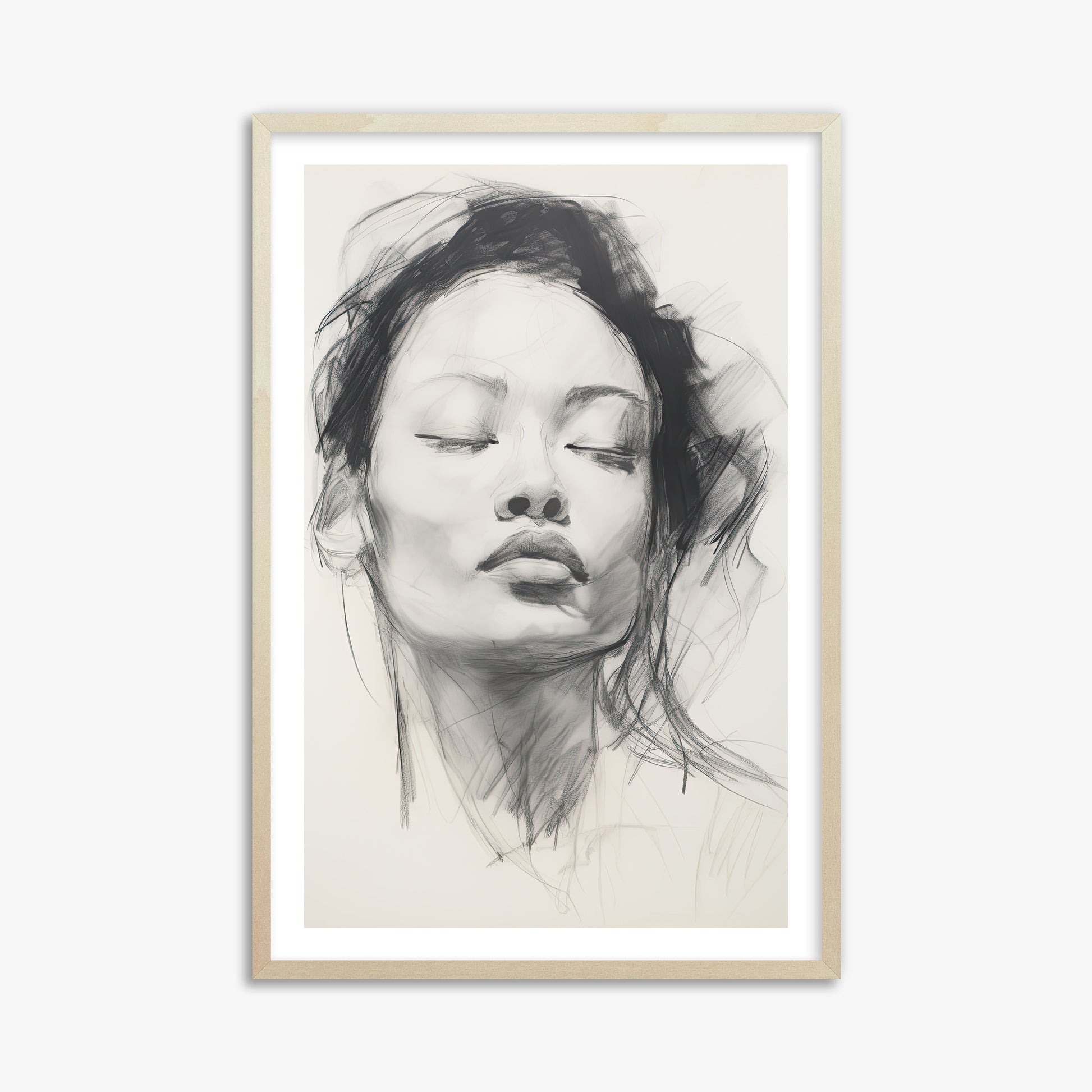Tranquil Essence, 61x91cm Framed Art Reproduction With Lime Wood Frame