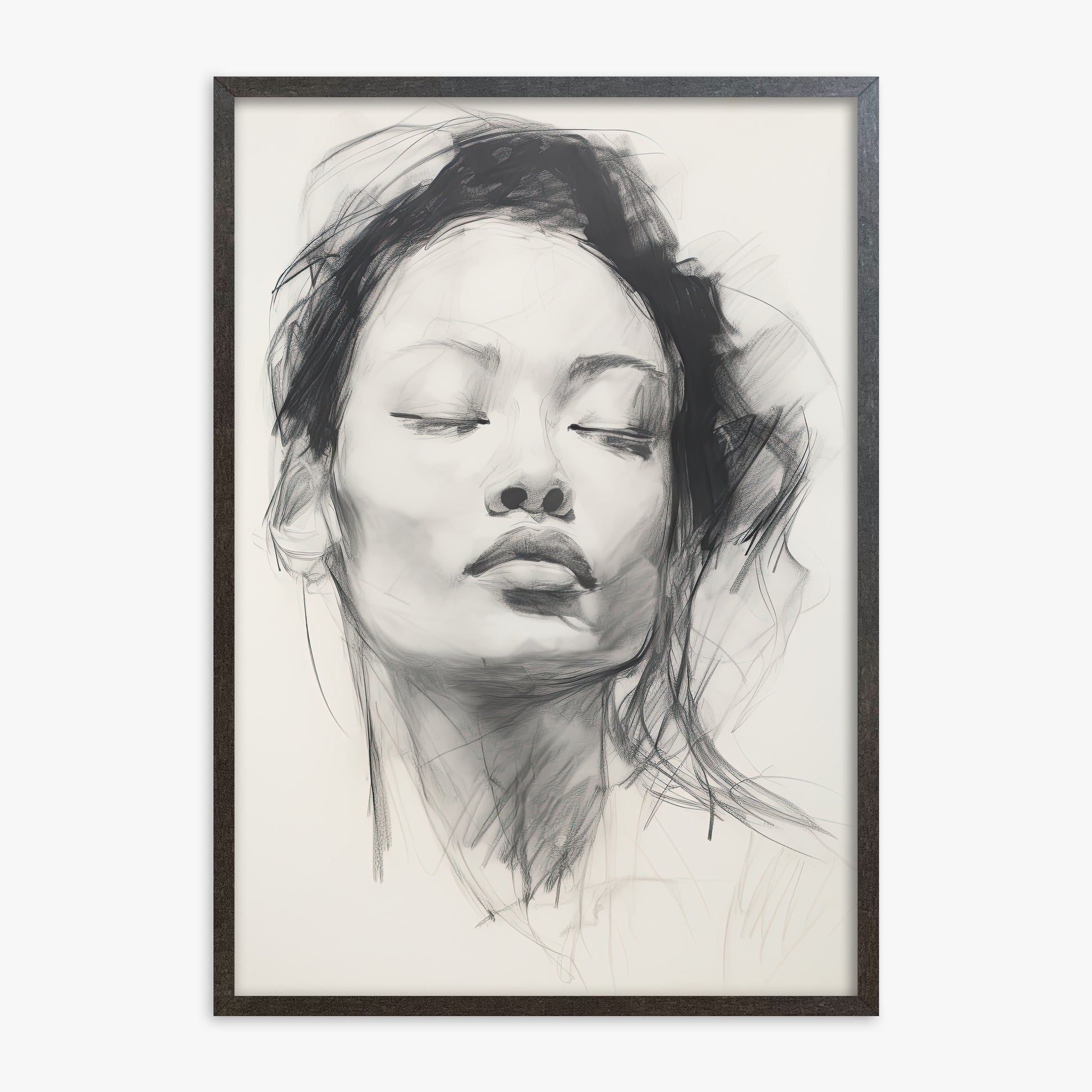 Tranquil Essence, 70x100cm Framed Art Reproduction With Espresso Frame