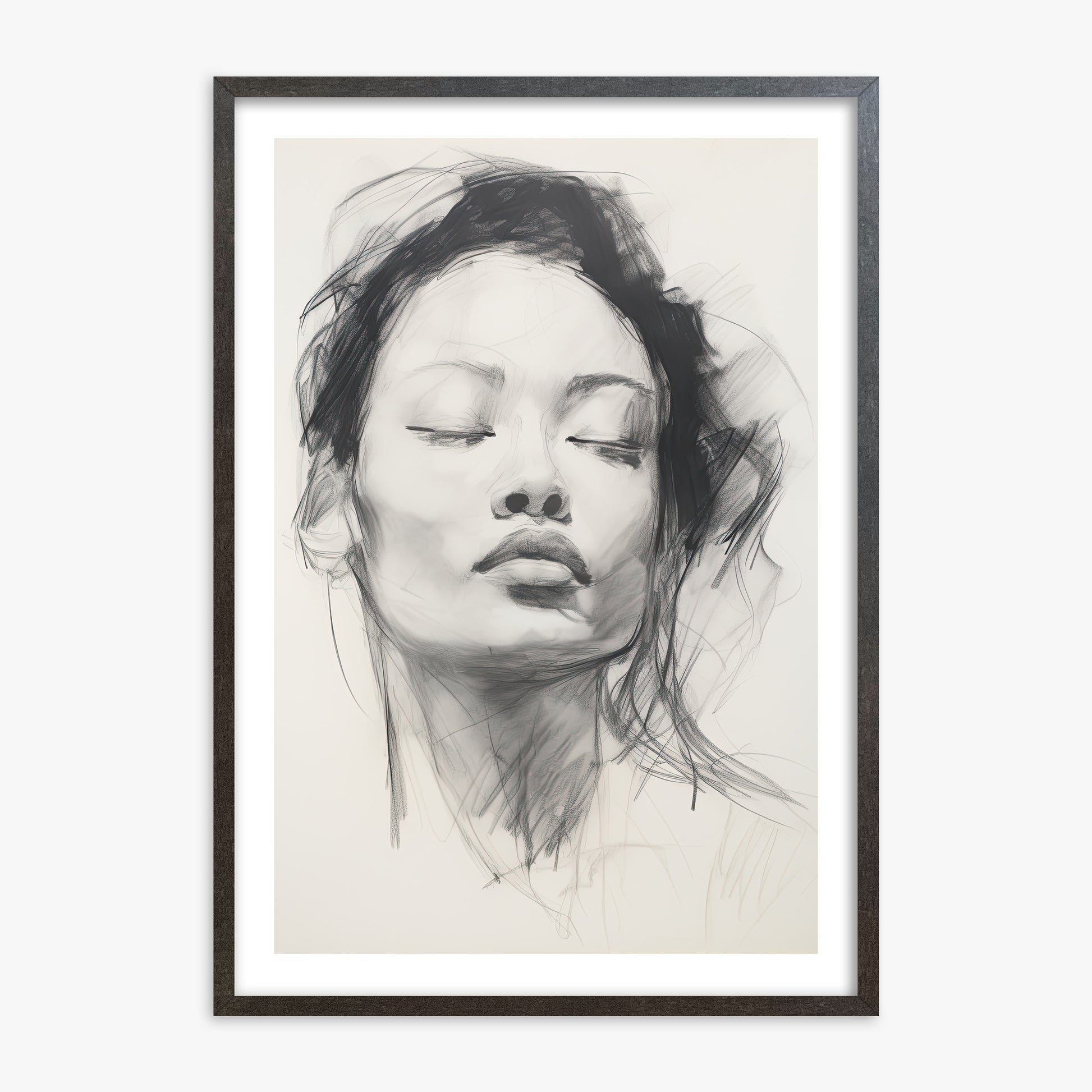 Tranquil Essence, 70x100cm Framed Art Reproduction With Espresso Frame