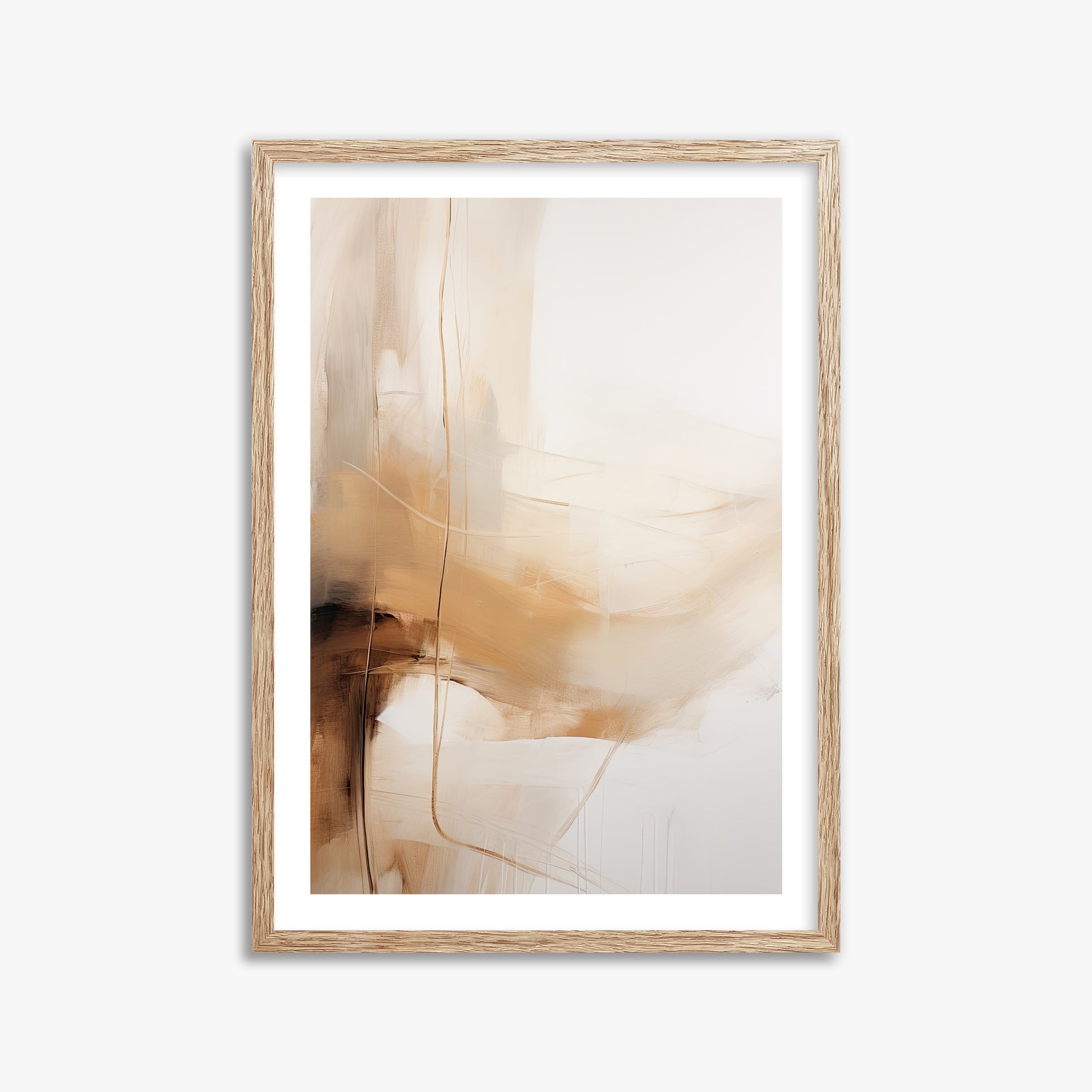 Whispered Sands, 50x70cm Framed Art Reproduction With Raw Oak Frame