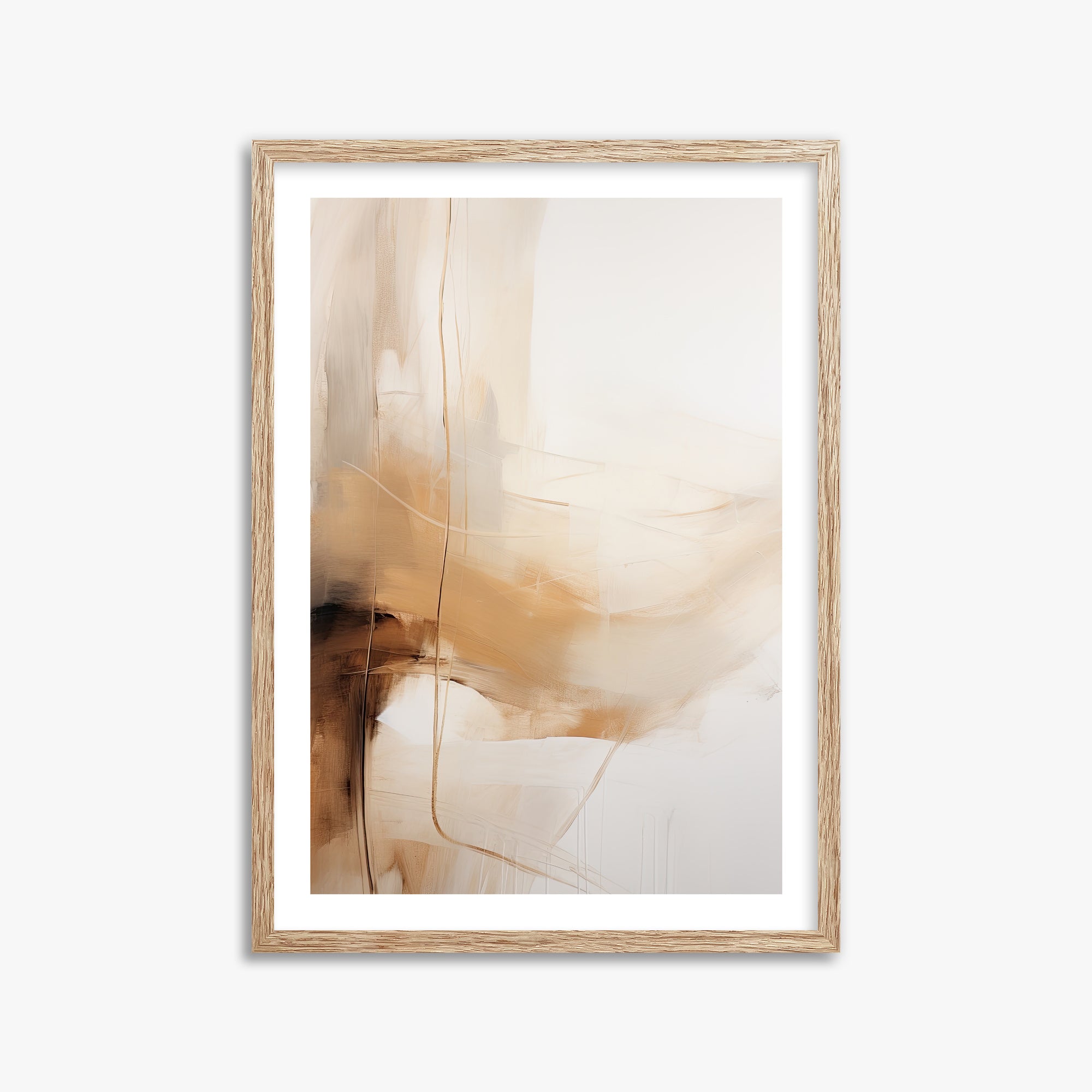 Whispered Sands, 50x70cm Framed Art Reproduction With Raw Oak Frame