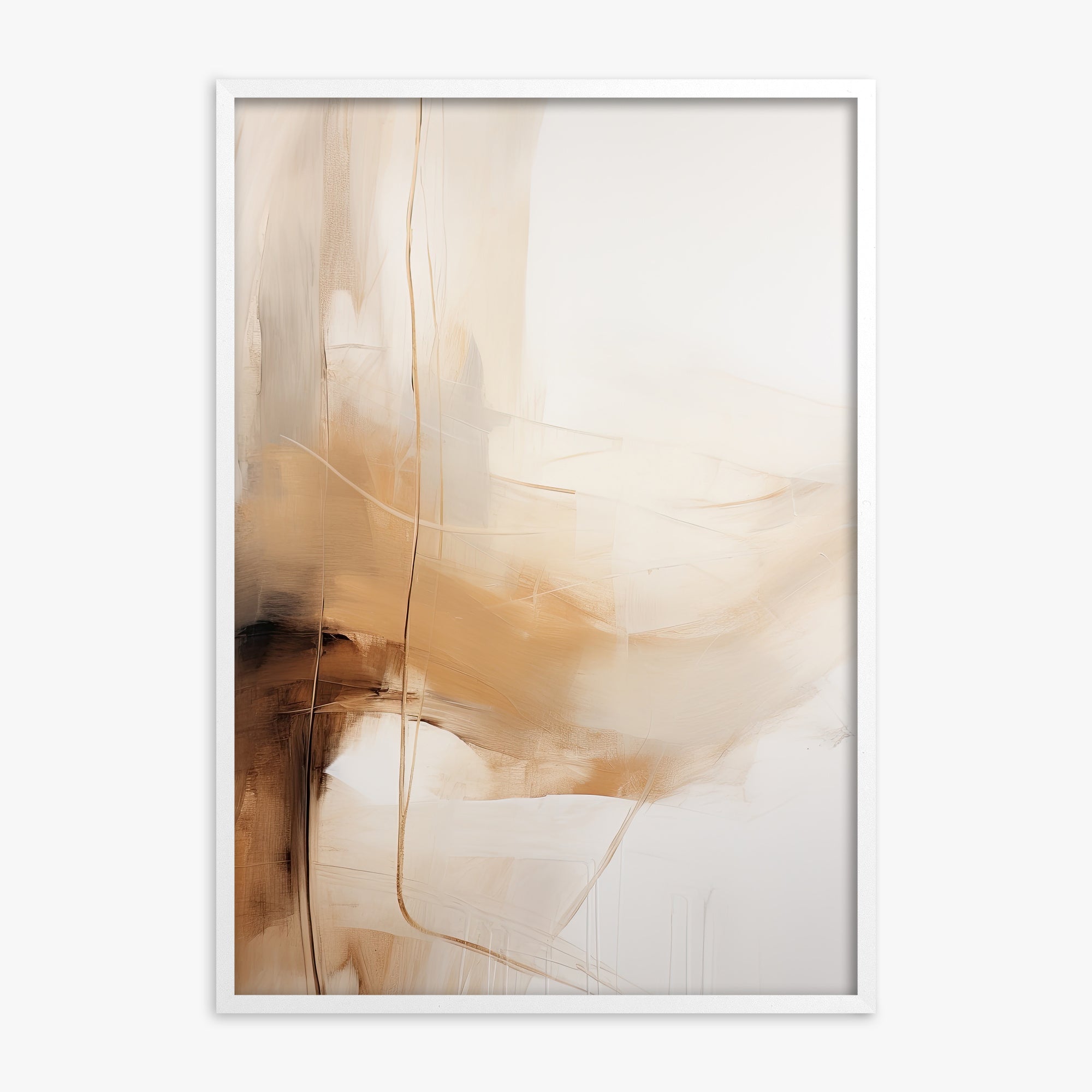 Whispered Sands, White Framed Poster With White Frame