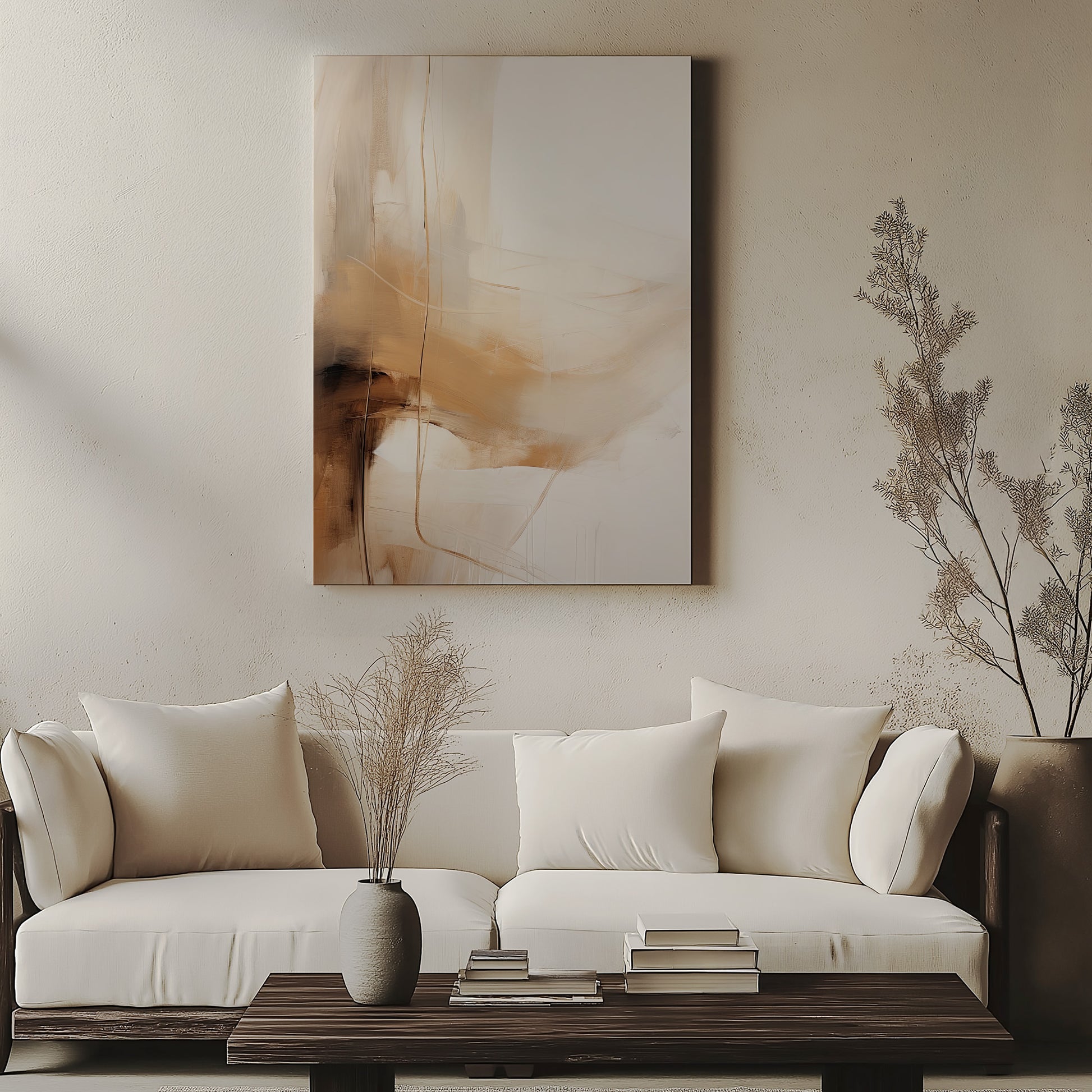 Design Concept No. 57 for Whispered Sands Japanese Satin Canvas Wall Art