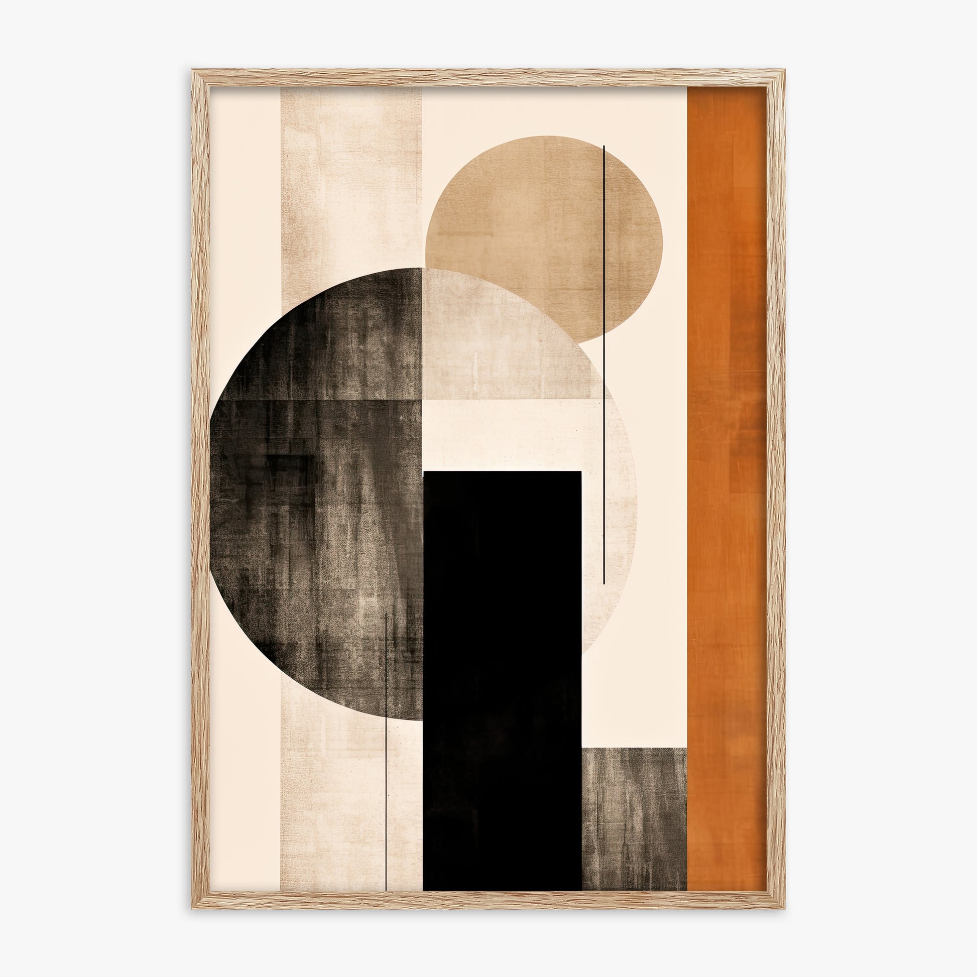 Earth & Sky, 70x100cm Framed Art Reproduction With Raw Oak Frame