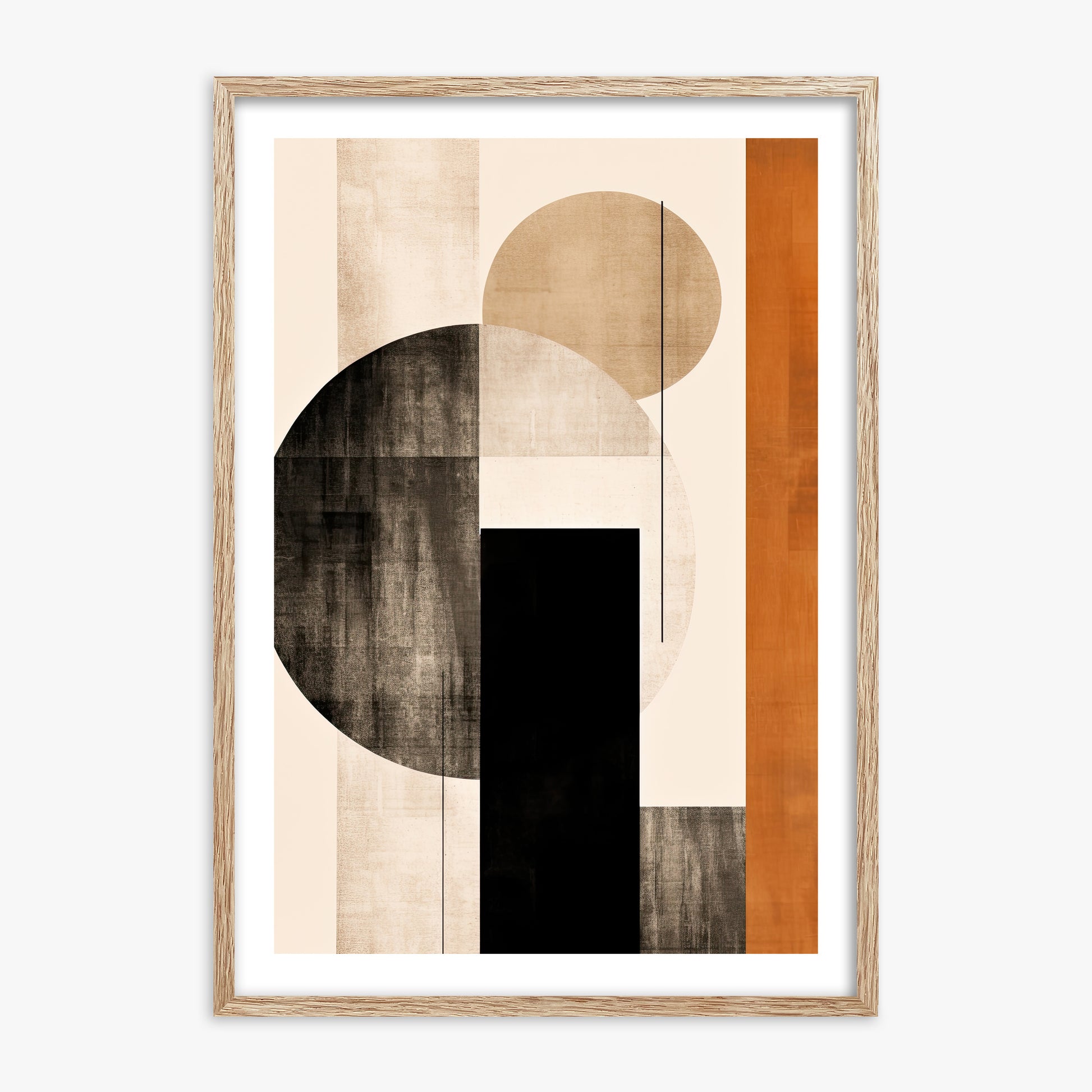 Earth & Sky, 70x100cm Framed Art Reproduction With Raw Oak Frame