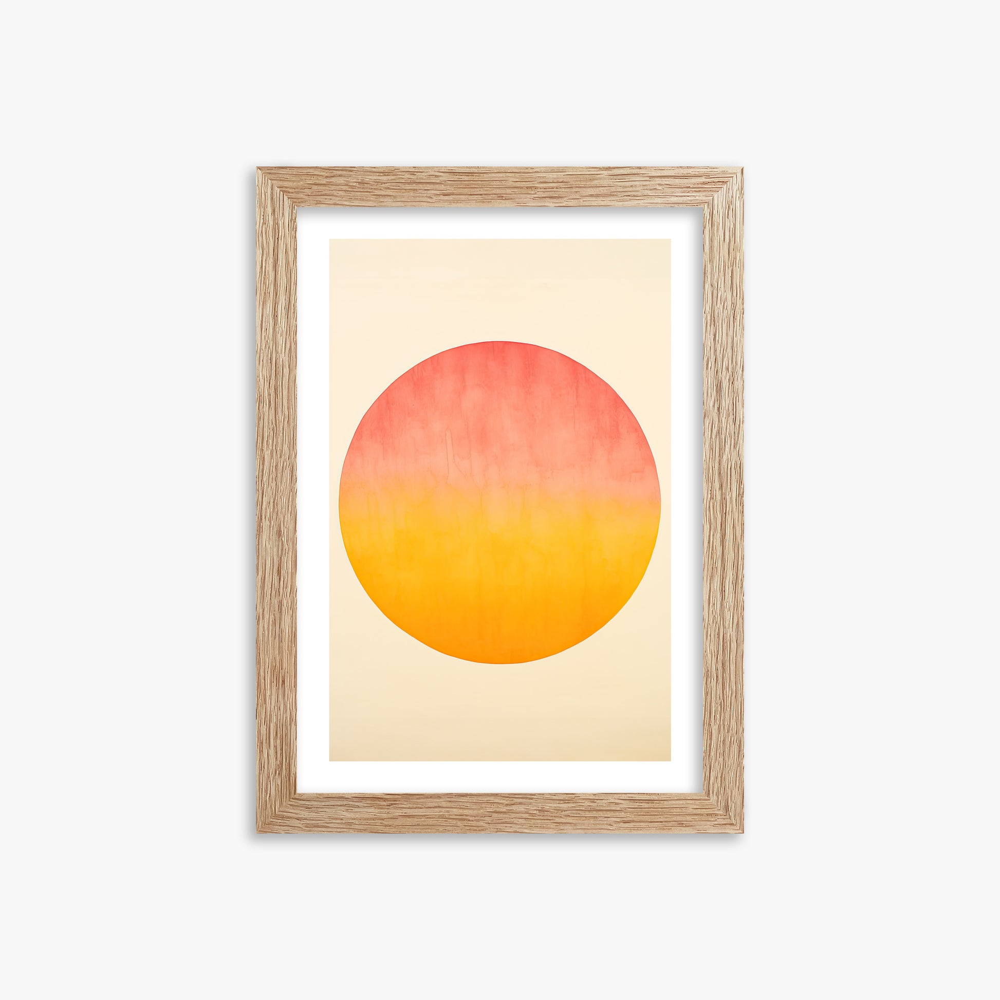 Radiant Horizon, 21x30cm Framed Art Reproduction With Raw Oak Frame