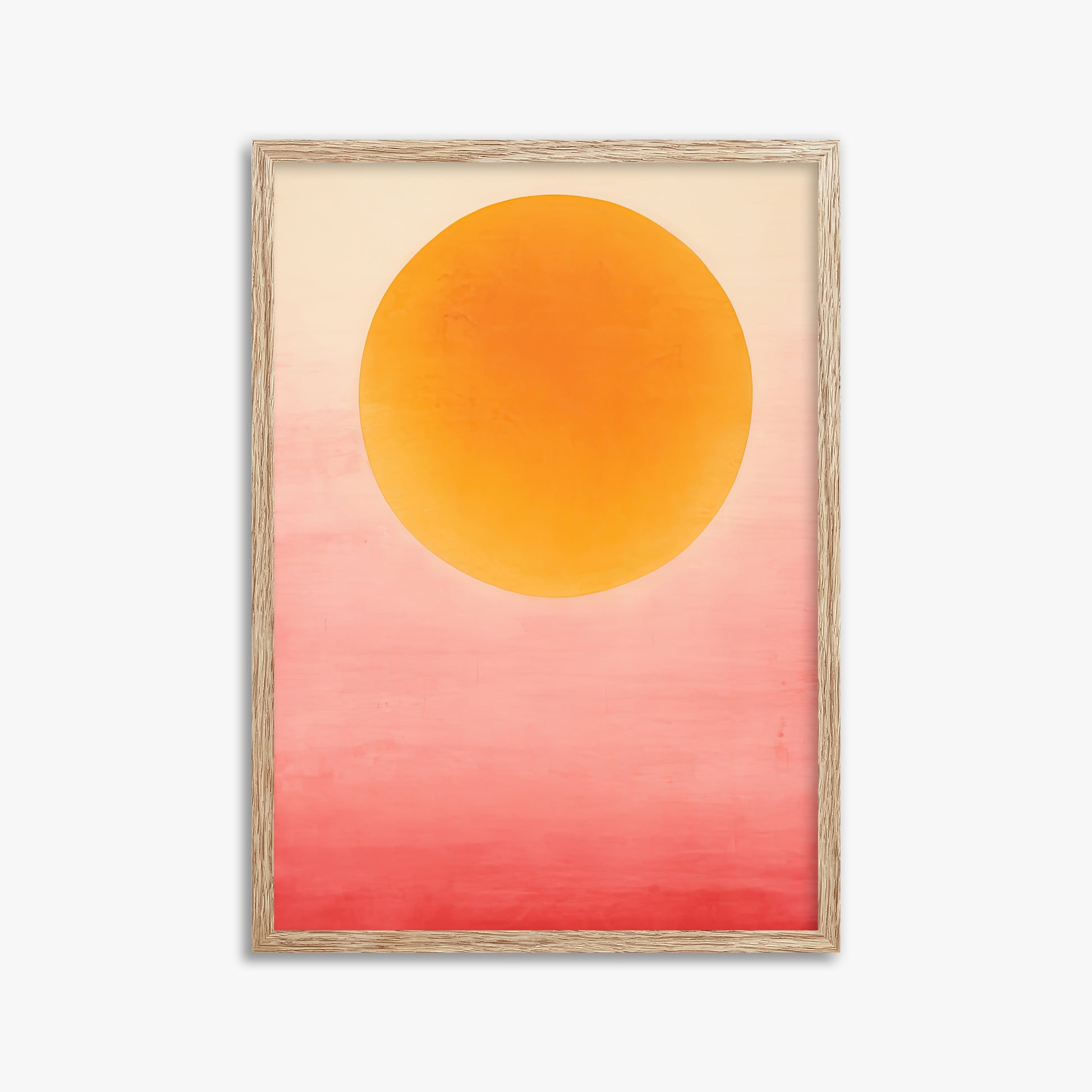 Solar Flare, 50x70cm Framed Art Reproduction With Raw Oak Frame
