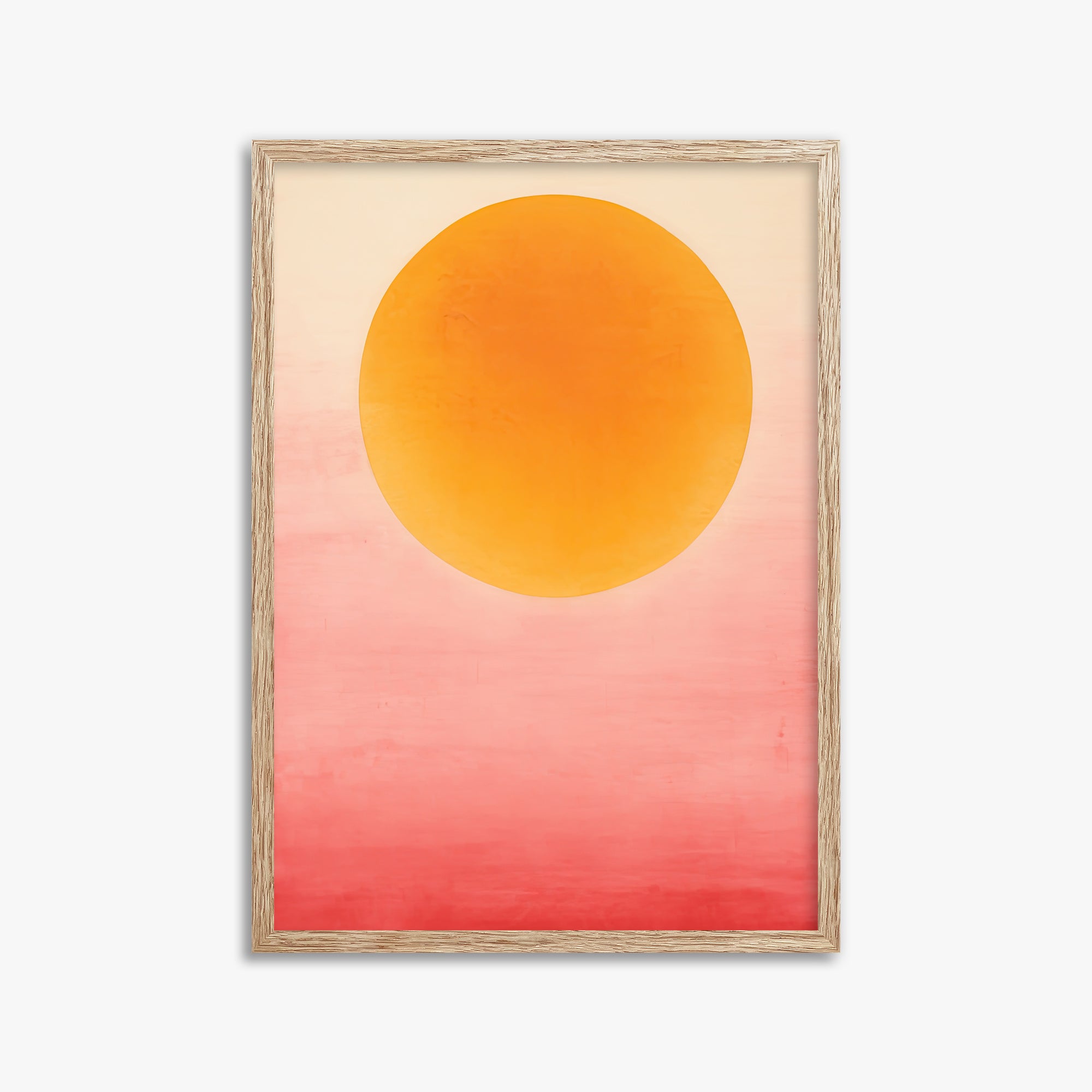 Solar Flare, 50x70cm Framed Art Reproduction With Raw Oak Frame