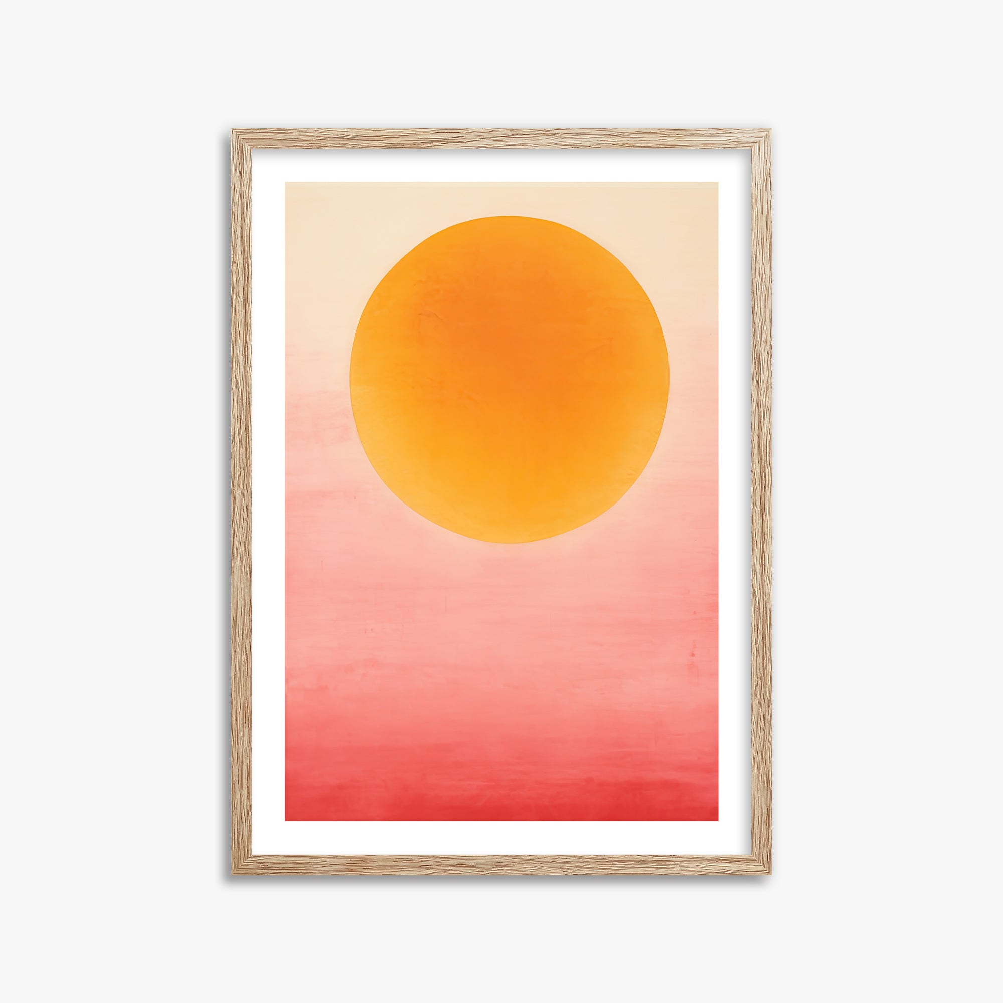Solar Flare, 50x70cm Framed Art Reproduction With Raw Oak Frame