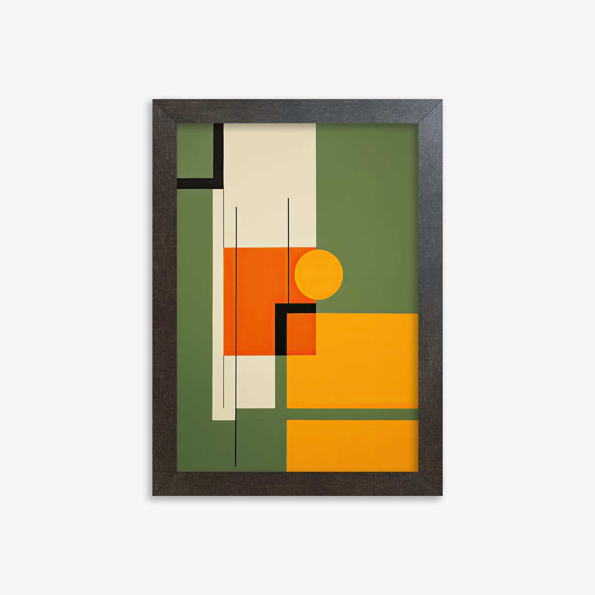 Harvest Grid, 21x30cm Framed Art Reproduction With Espresso Frame