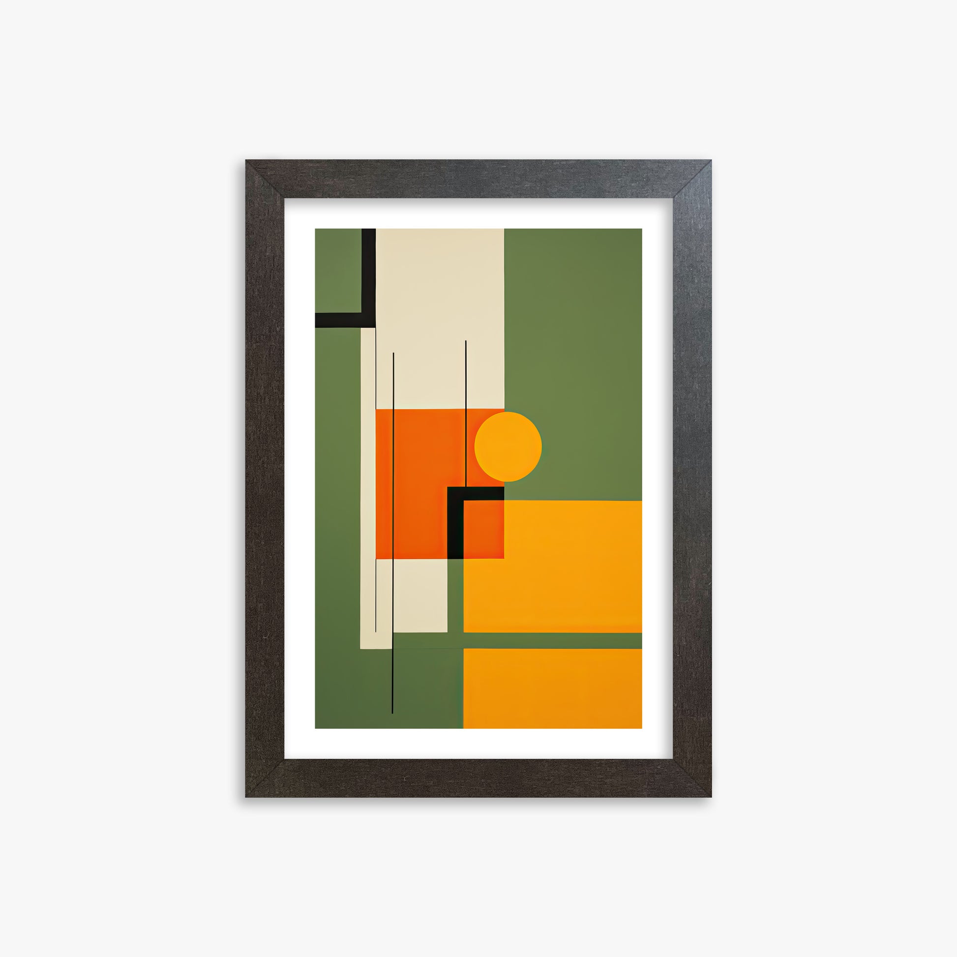Harvest Grid, 21x30cm Framed Art Reproduction With Espresso Frame