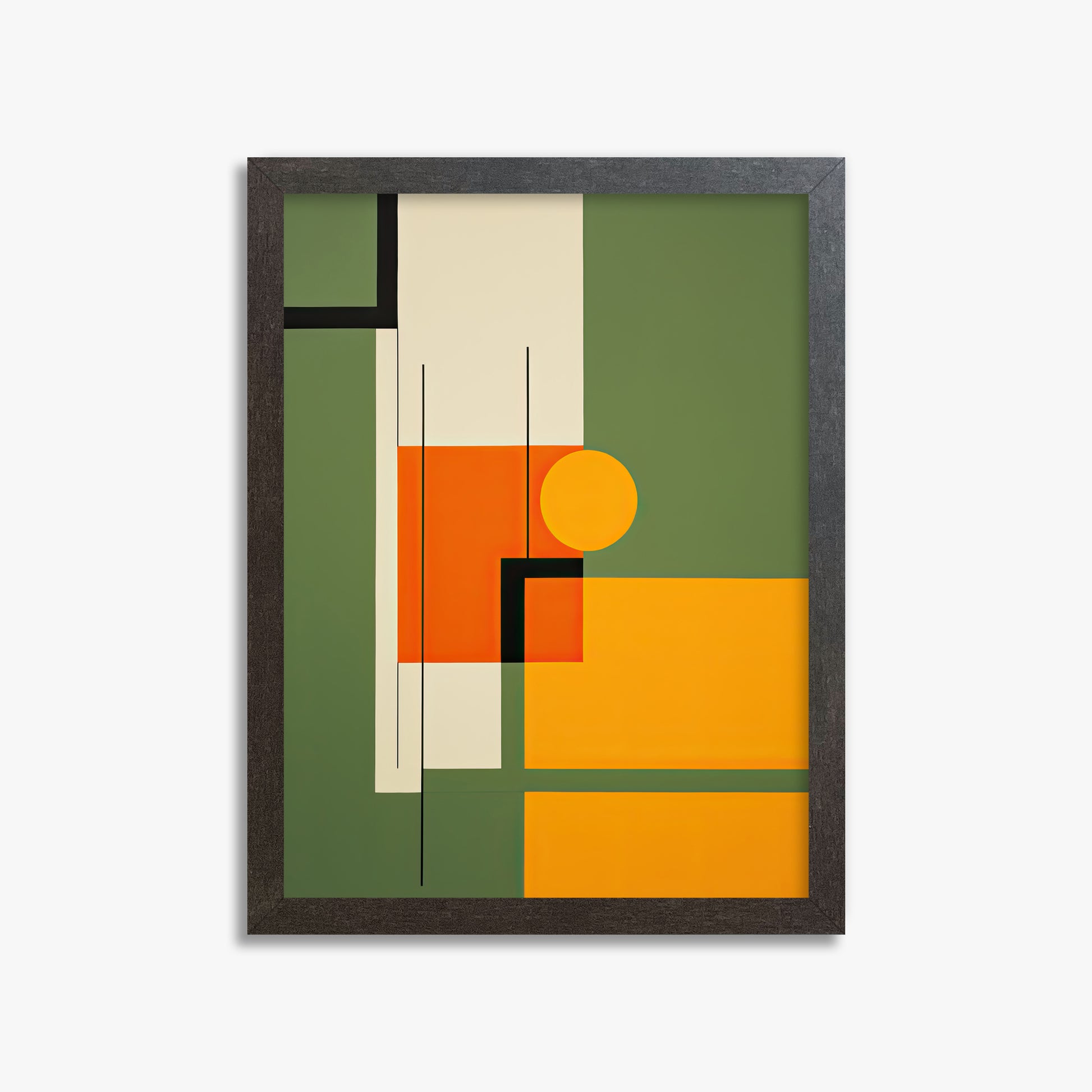 Harvest Grid, 30x40cm Framed Art Reproduction With Espresso Frame