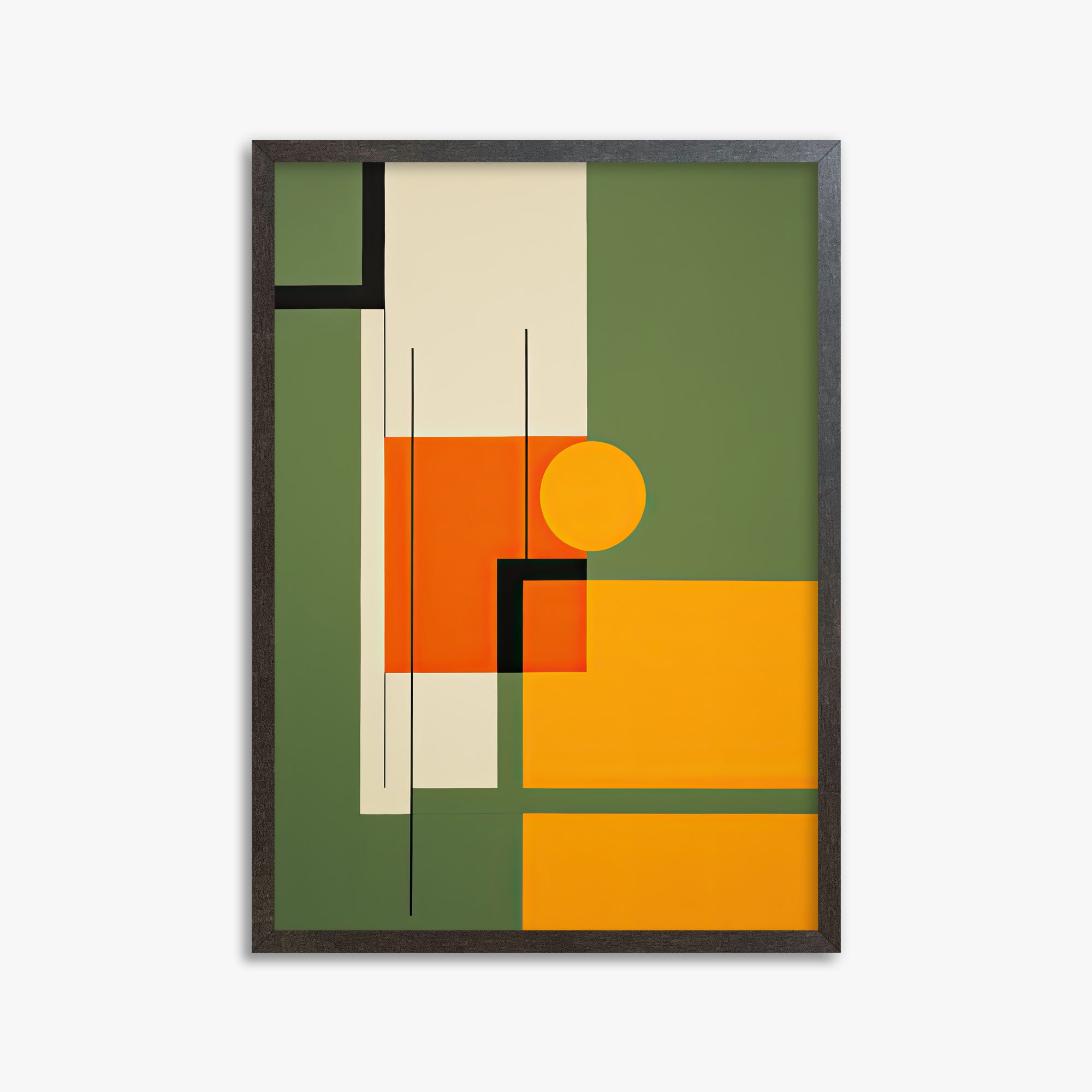 Harvest Grid, 50x70cm Framed Art Reproduction With Espresso Frame