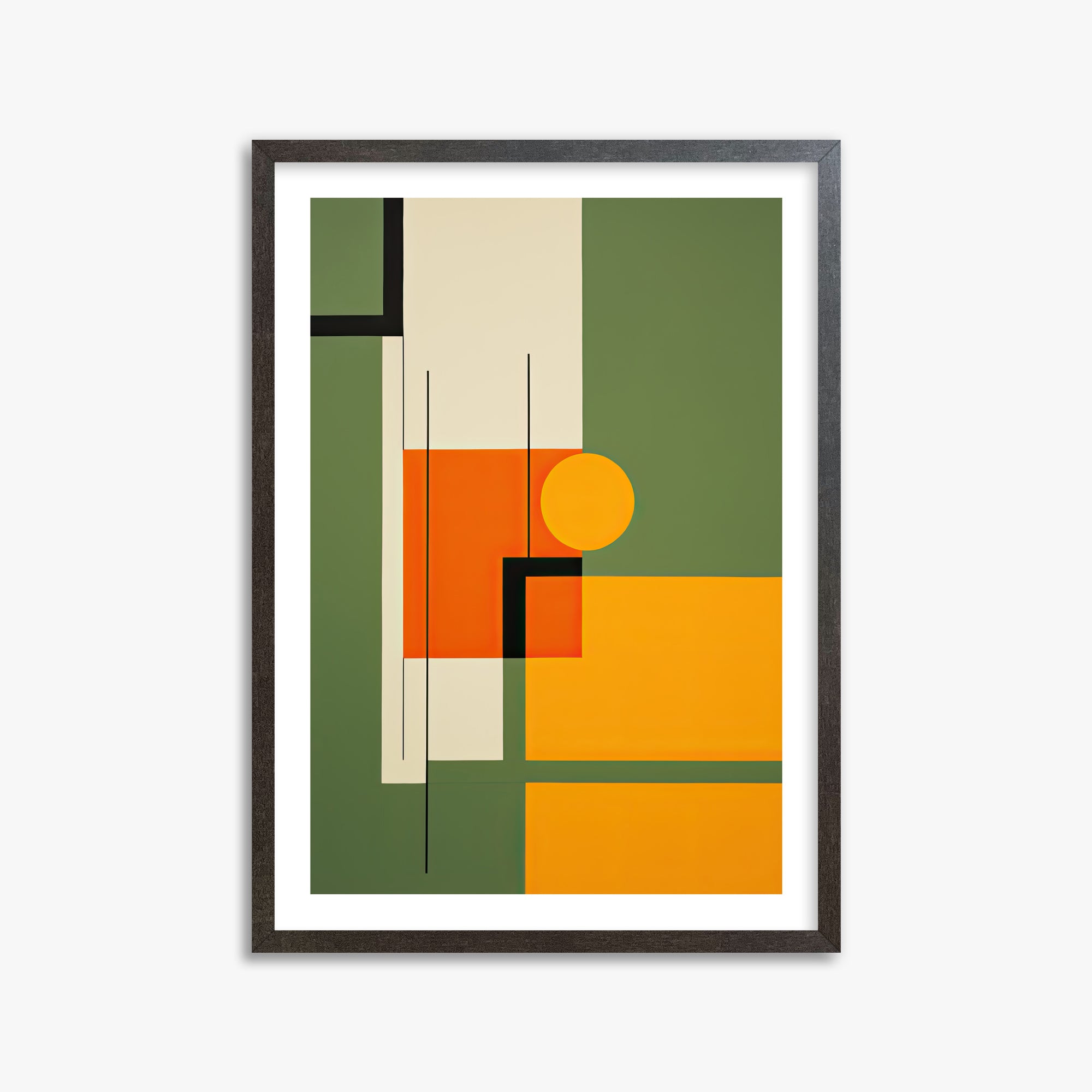 Harvest Grid, 50x70cm Framed Art Reproduction With Espresso Frame