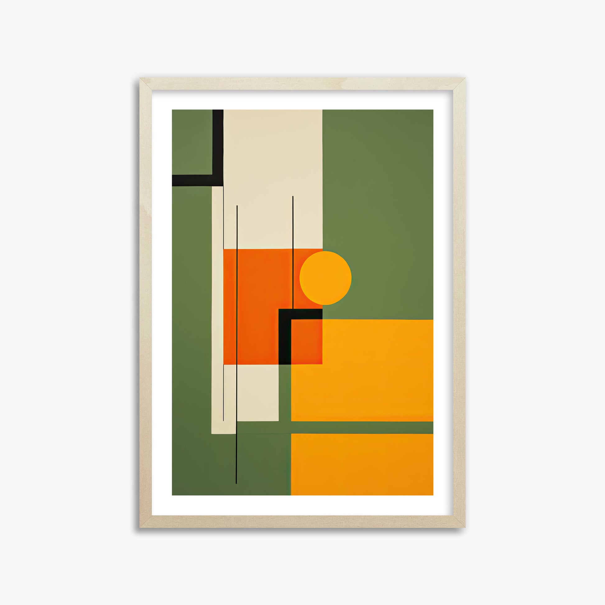 Harvest Grid, 50x70cm Framed Art Reproduction With Lime Wood Frame