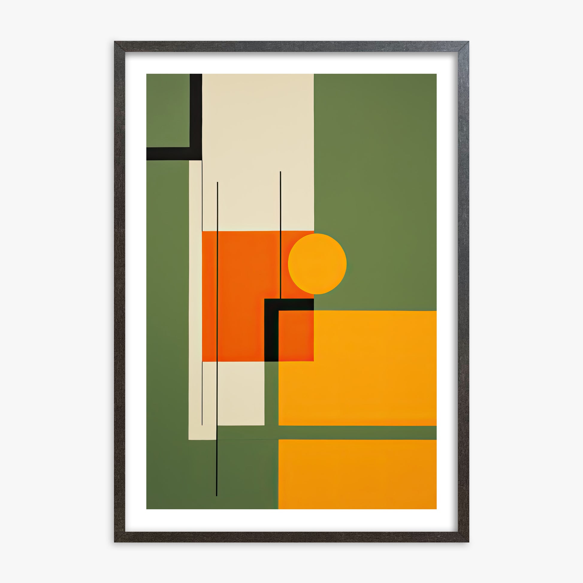 Harvest Grid, 70x100cm Framed Art Reproduction With Espresso Frame