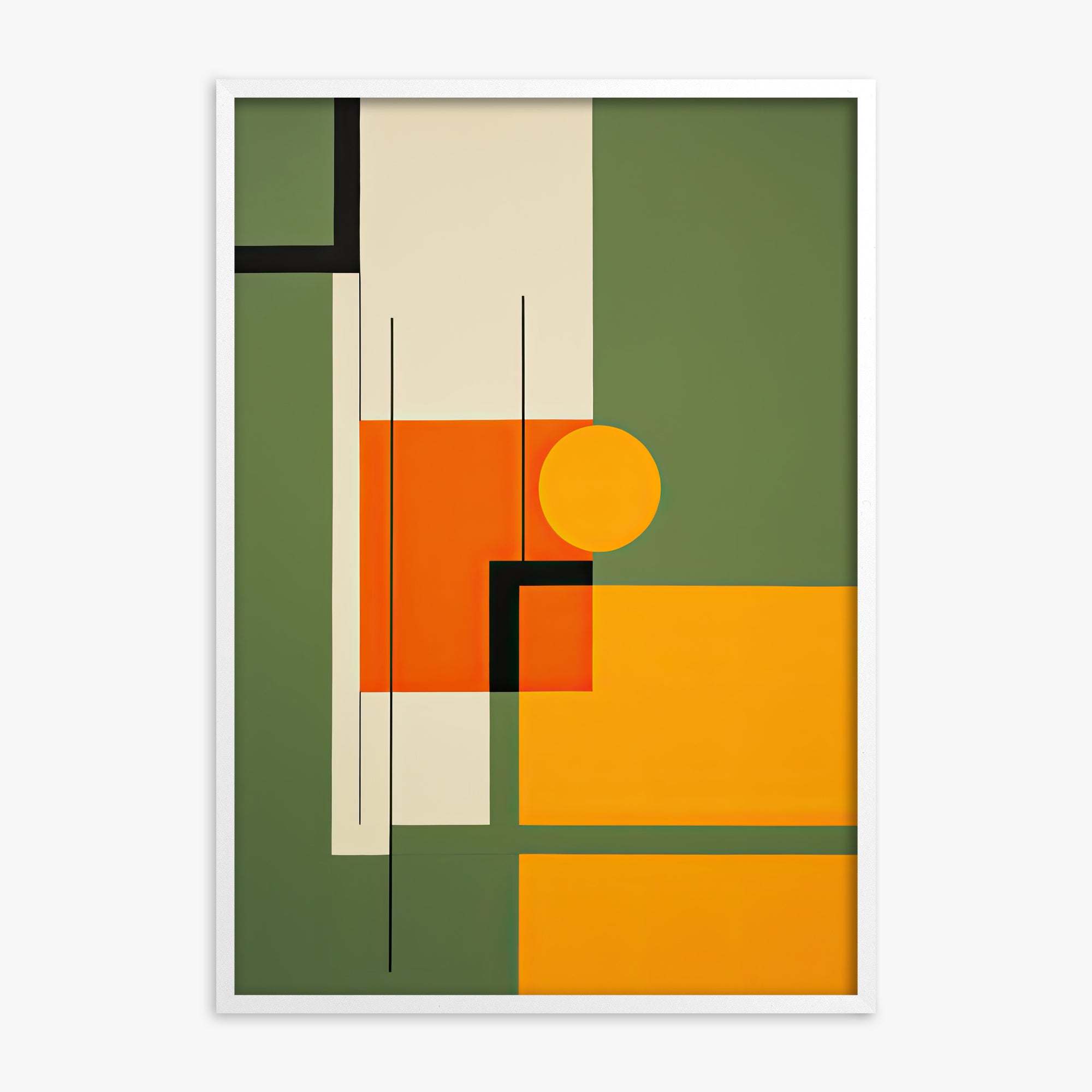 Harvest Grid, White Framed Poster With White Frame