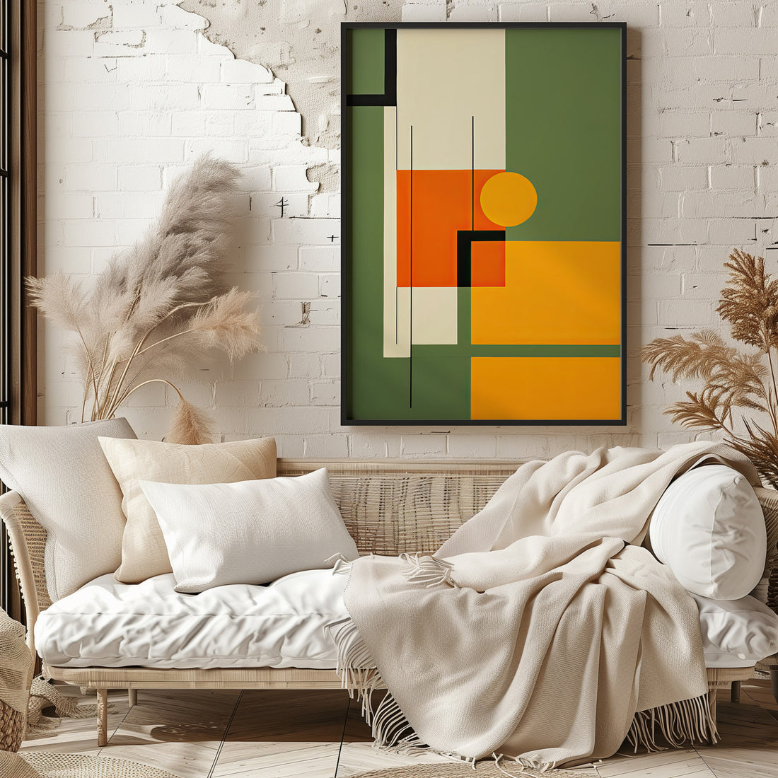 Harvest Grid, 50x70cm Framed Poster With Black Frame