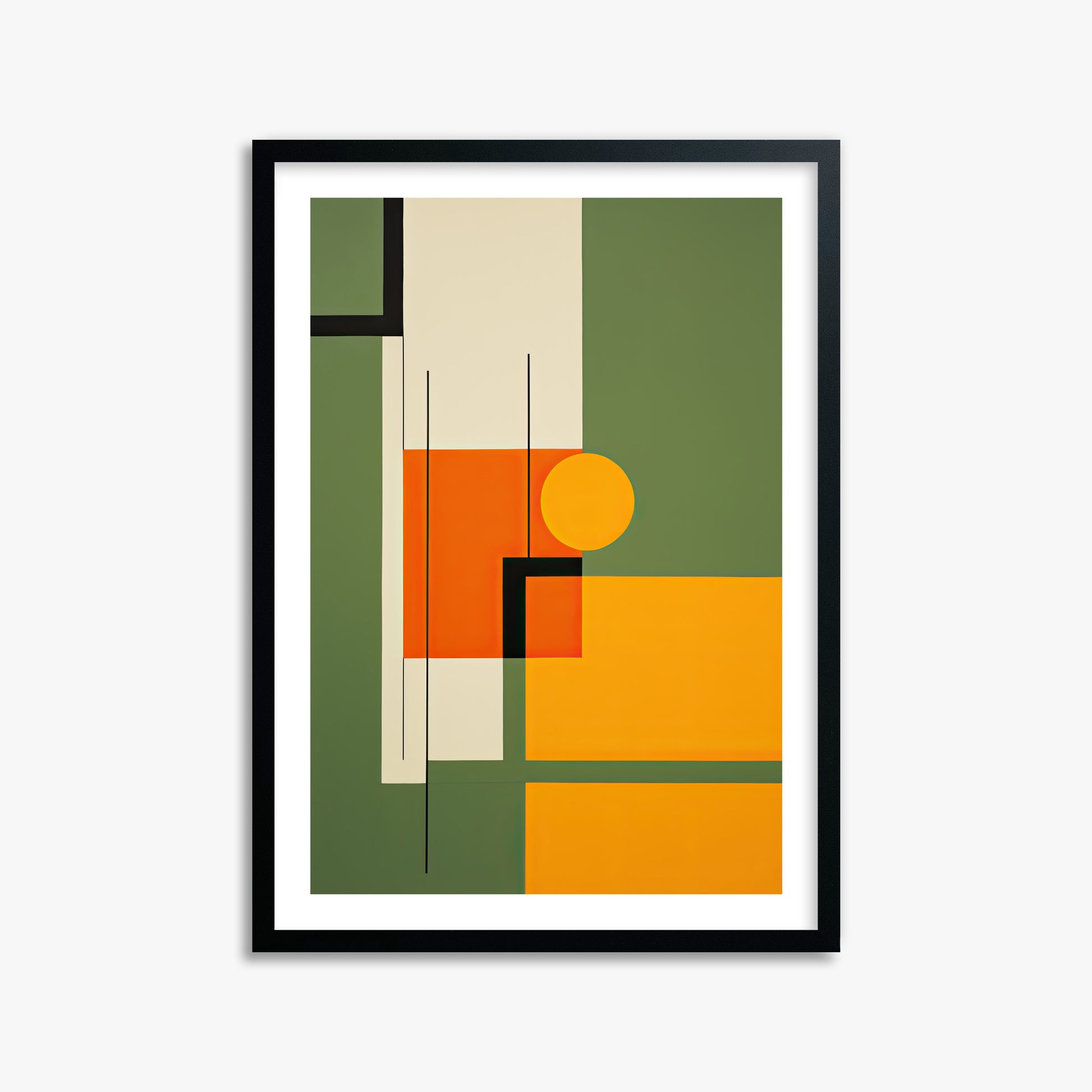 Harvest Grid, 50x70cm Black Framed Art Reproduction