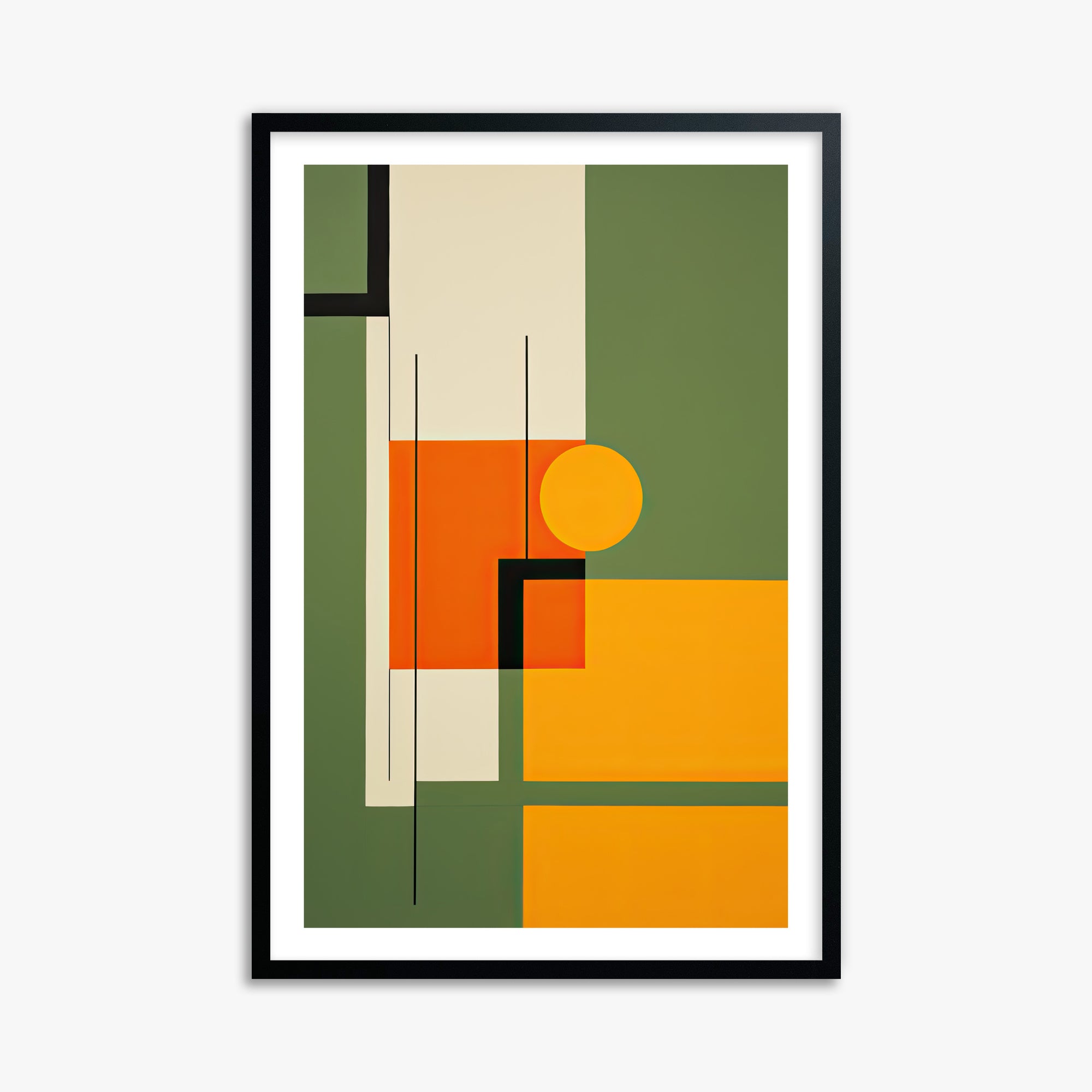Harvest Grid, 61x91cm Black Framed Art Reproduction