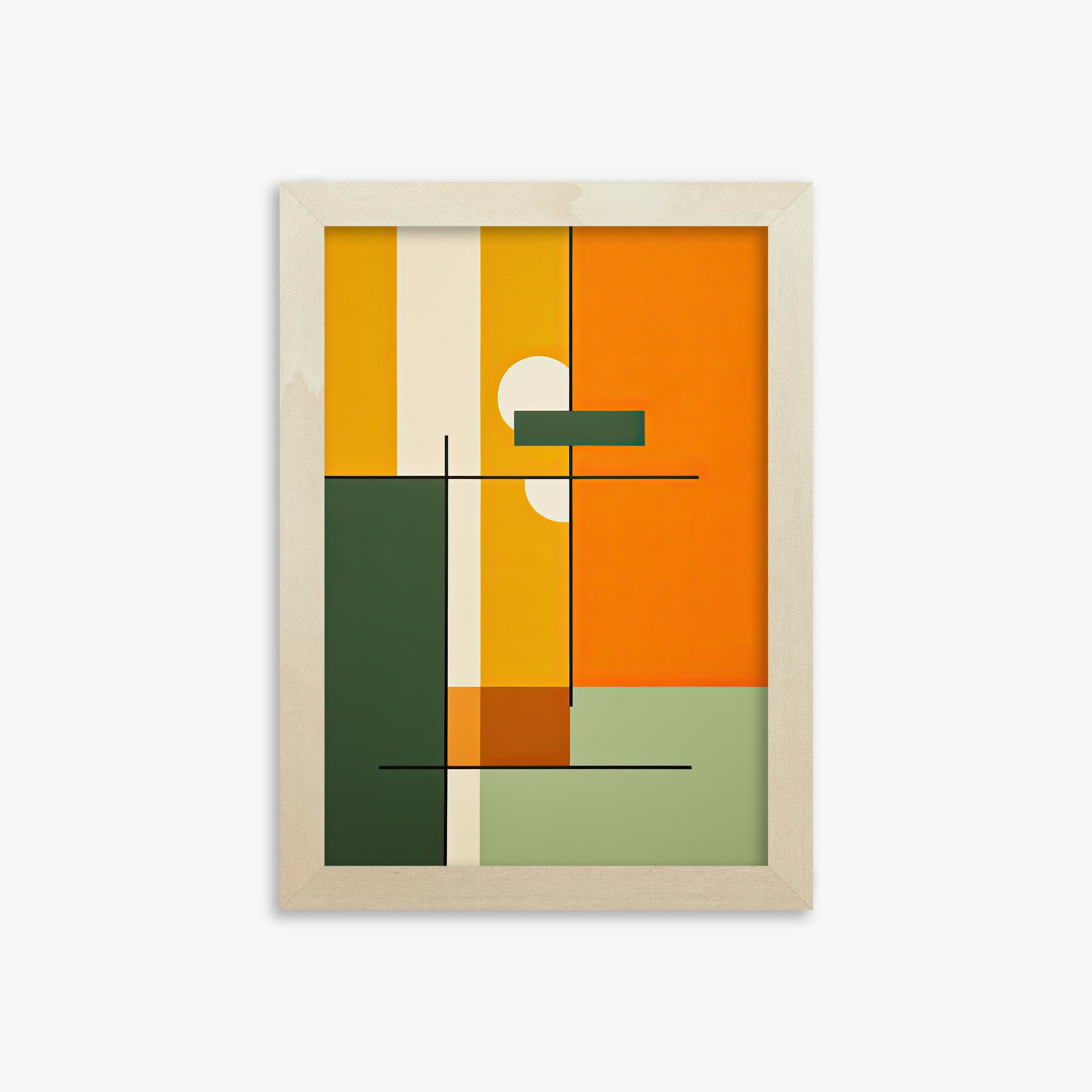 Geometric Sunset Balance, 21x30cm Framed Art Reproduction With Lime Wood Frame