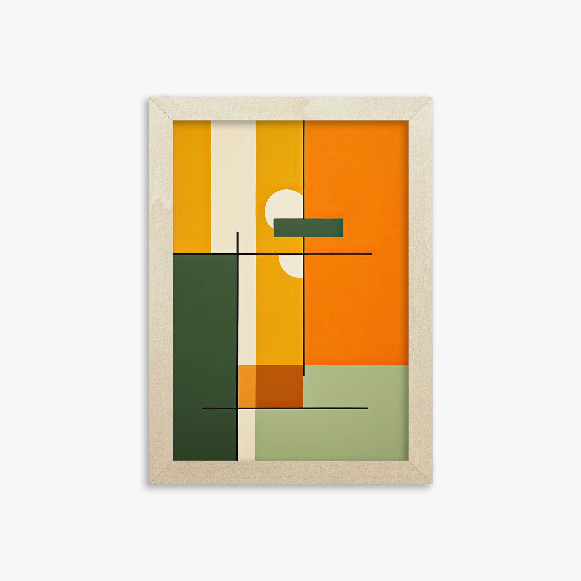 Geometric Sunset Balance, 21x30cm Framed Art Reproduction With Lime Wood Frame