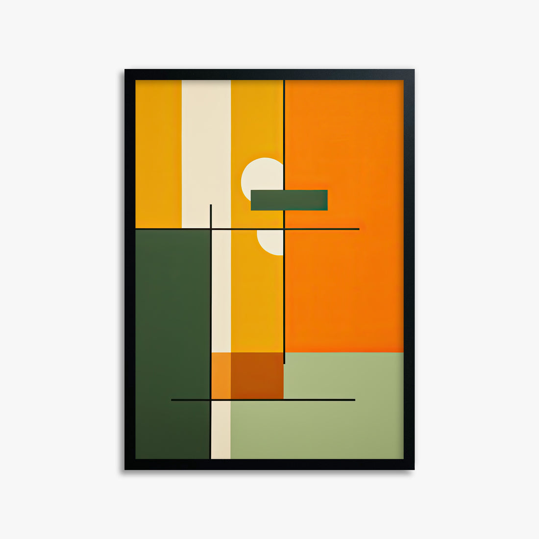 Geometric Sunset Balance, 50x70cm Framed Poster With Black Frame