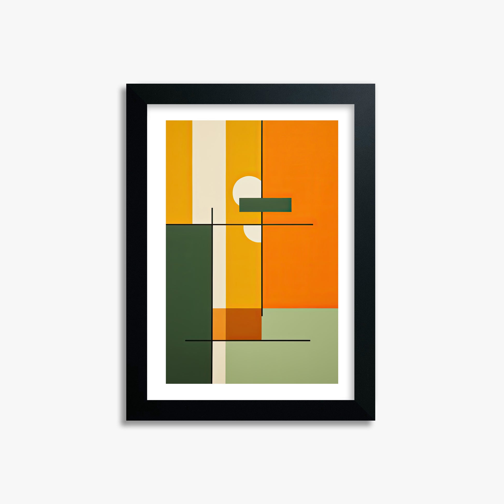Geometric Sunset Balance, 21x30cm Black Framed Art Reproduction
