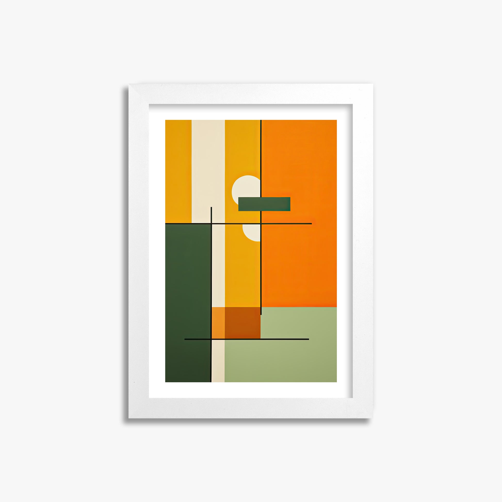 Geometric Sunset Balance, 21x30cm Whitek Framed Art Reproduction