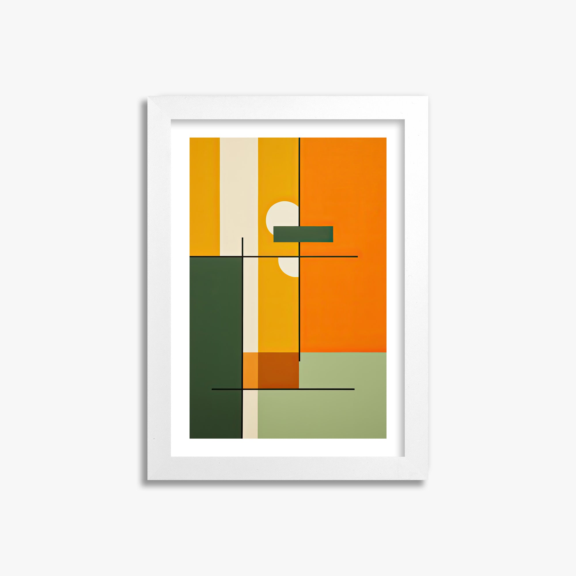 Geometric Sunset Balance, 21x30cm Whitek Framed Art Reproduction