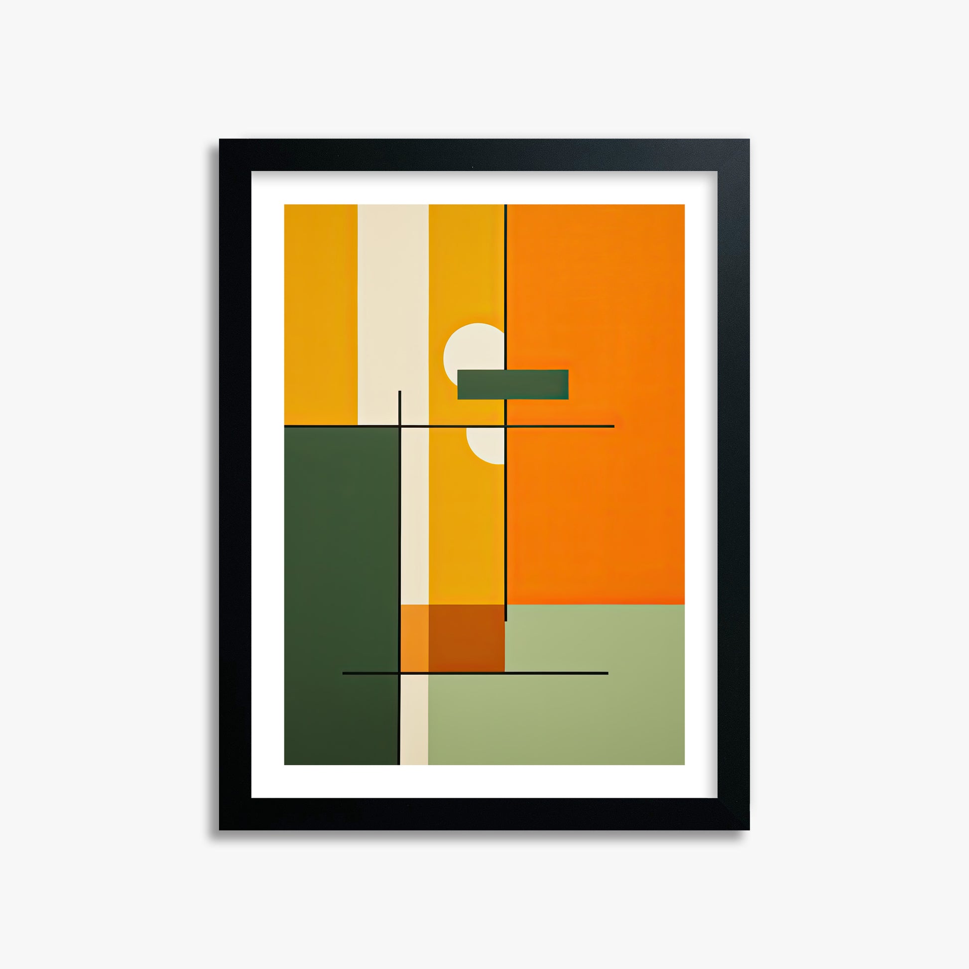Geometric Sunset Balance, 30x40cm Black Framed Art Reproduction