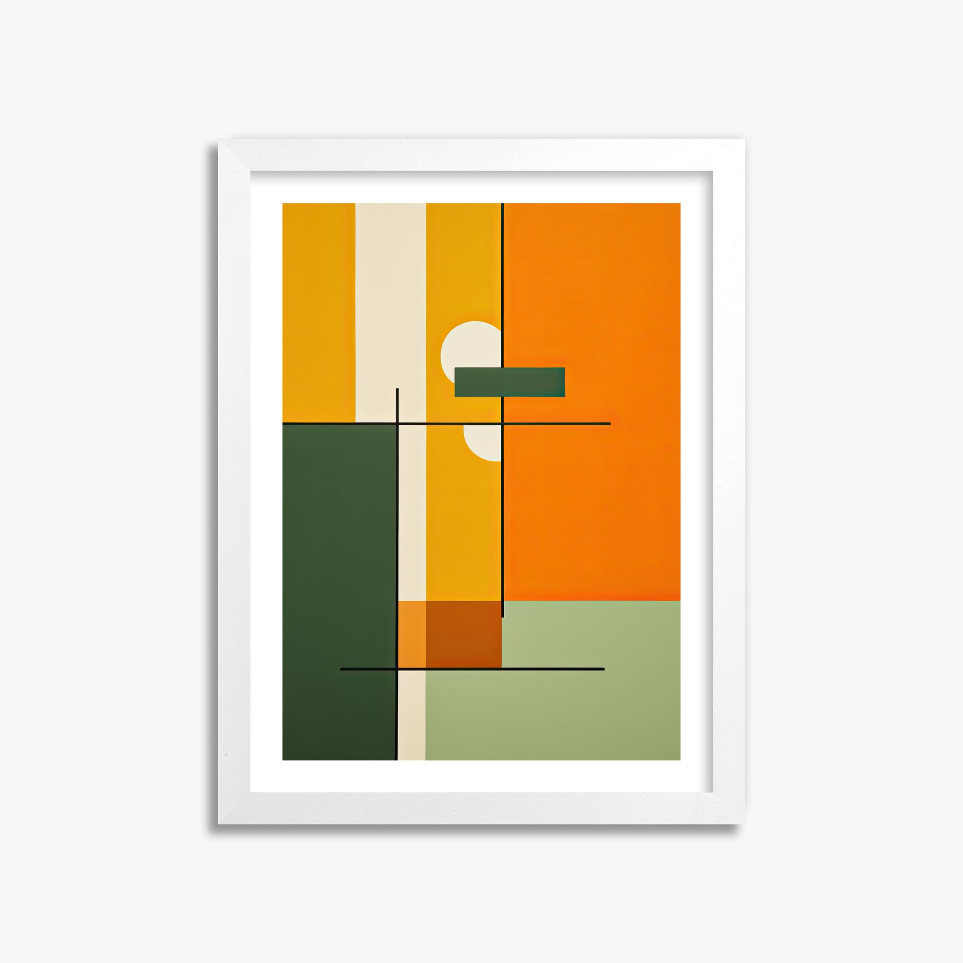 Geometric Sunset Balance, 30x40cm Whitek Framed Art Reproduction