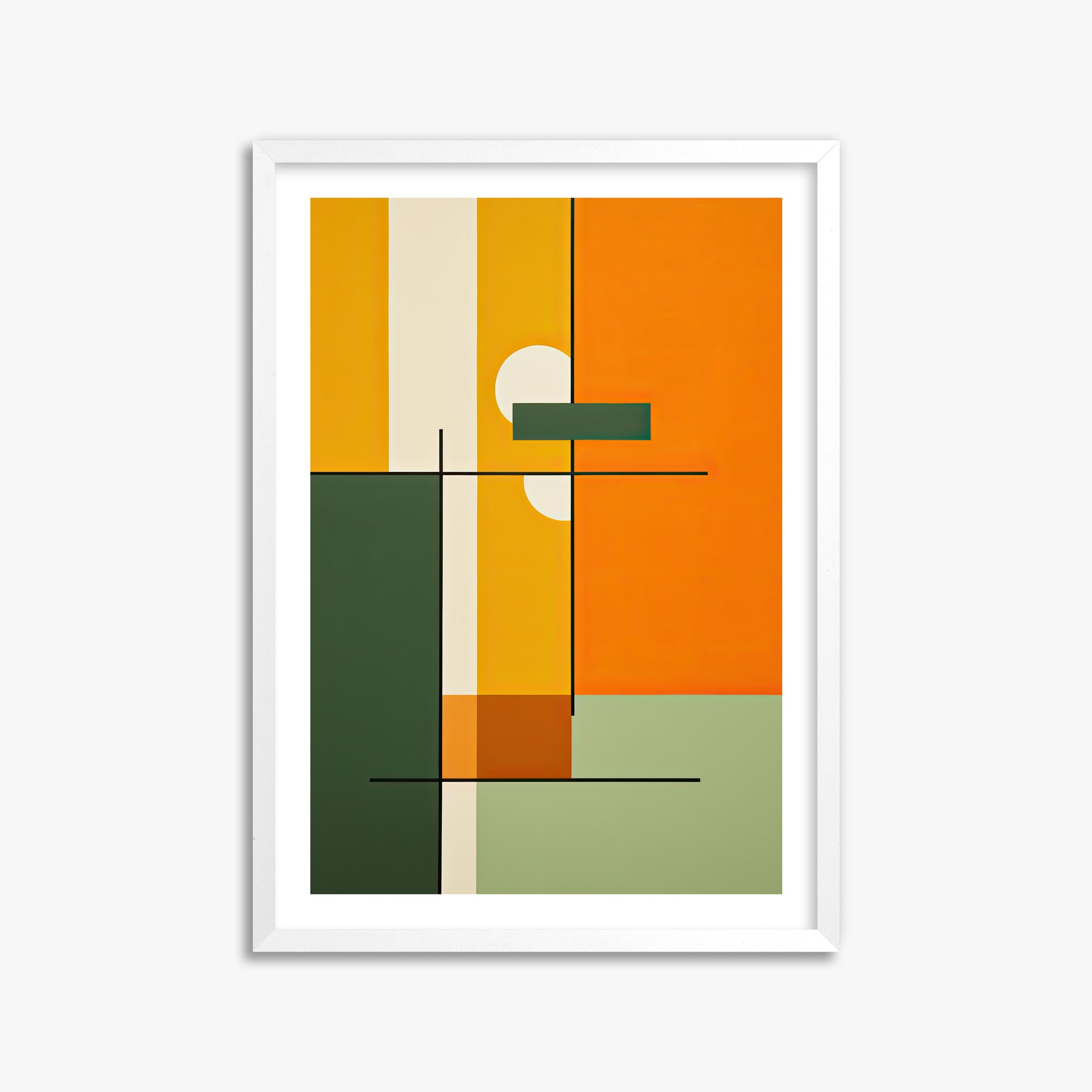Geometric Sunset Balance, 50x70cm Whitek Framed Art Reproduction