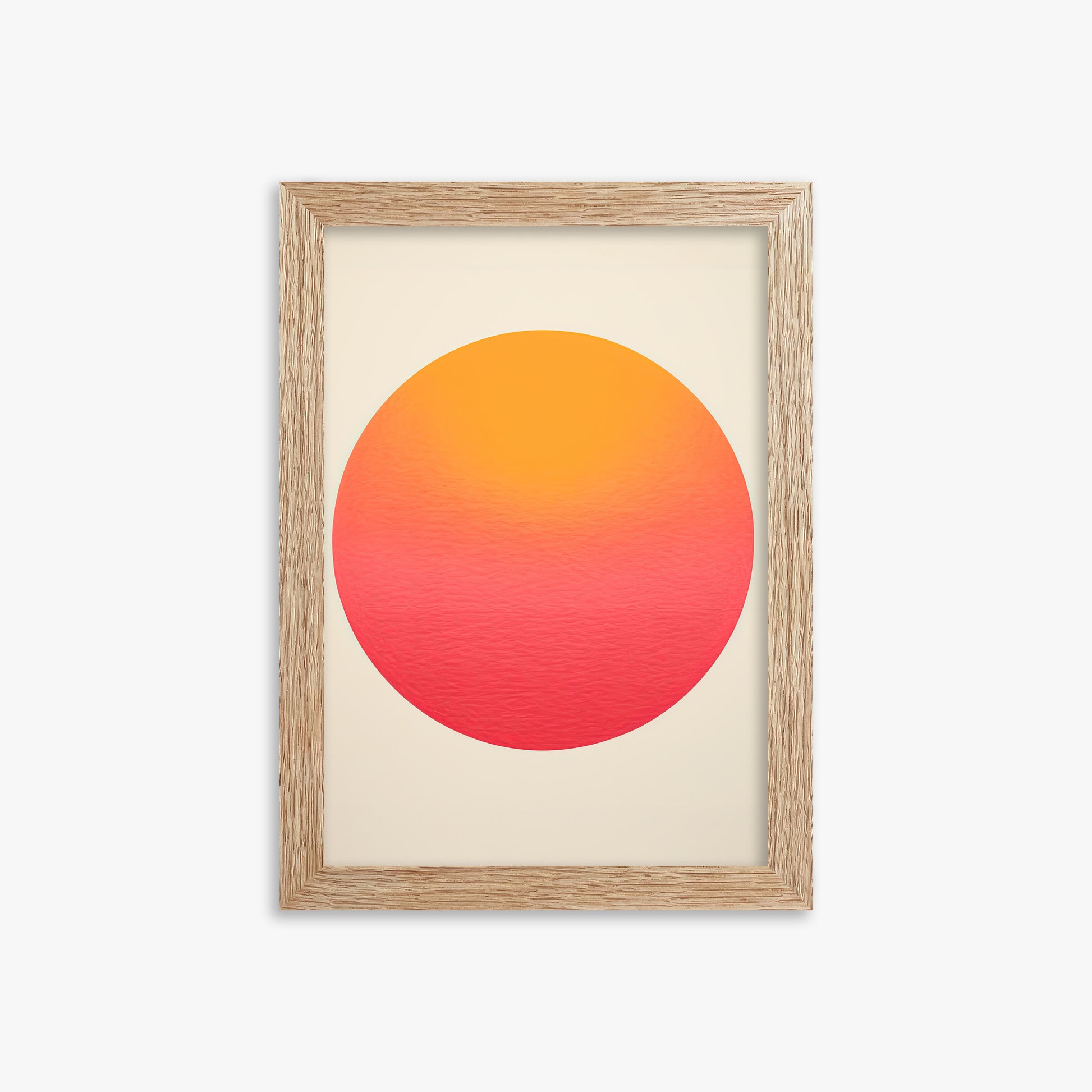 Eternal Sun, 21x30cm Framed Art Reproduction With Raw Oak Frame