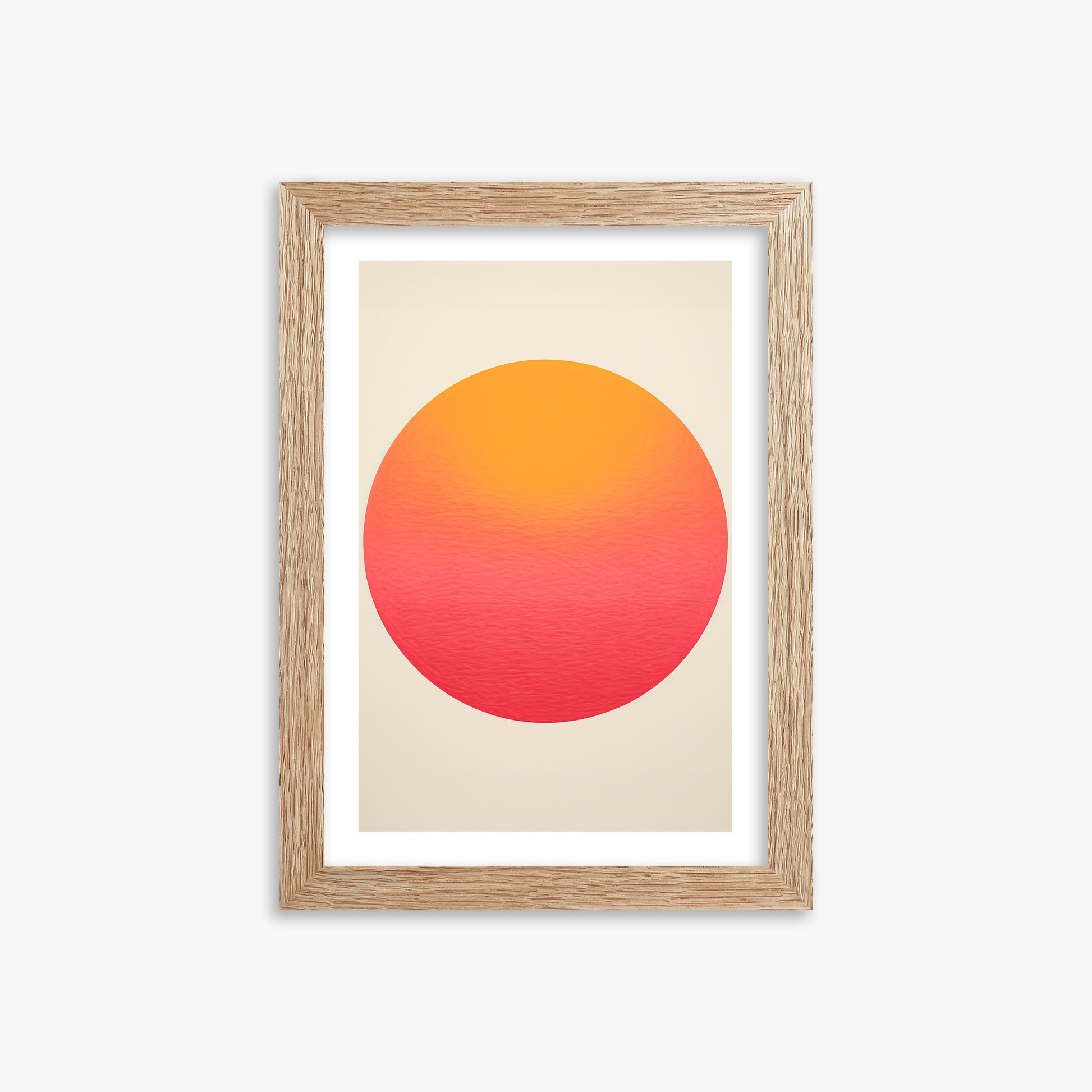 Eternal Sun, 21x30cm Framed Art Reproduction With Raw Oak Frame