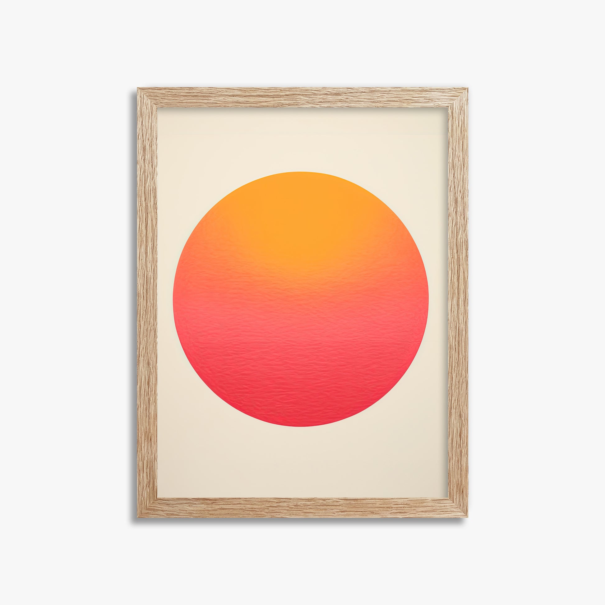 Eternal Sun, 30x40cm Framed Art Reproduction With Raw Oak Frame